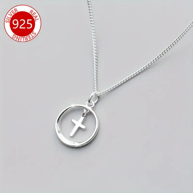 Sterling Silver Circle Cross Pendant