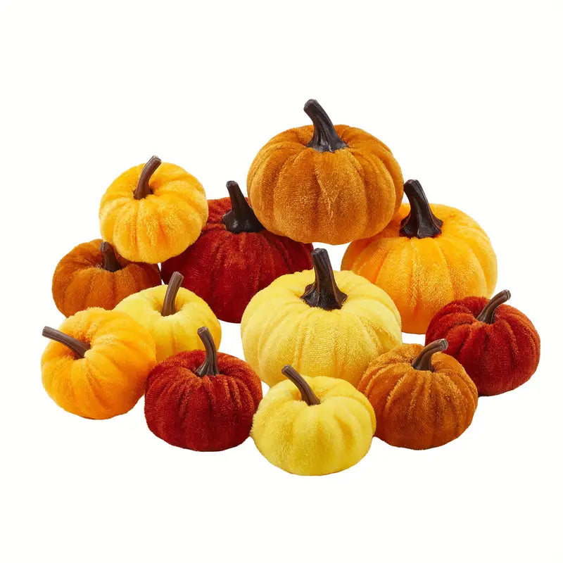 Mini Velour Pumpkins