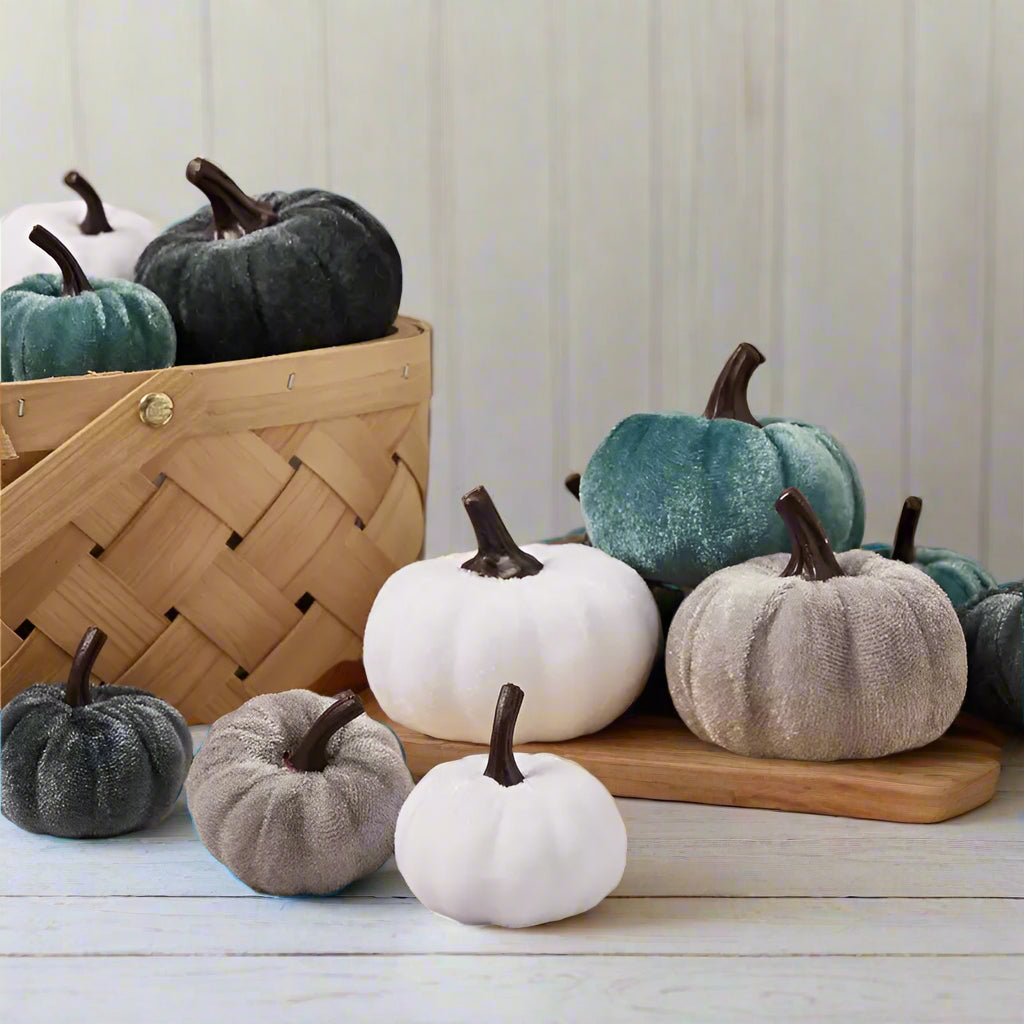 Mini Velour Pumpkins