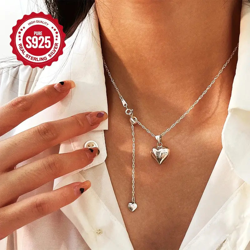 Sterling Silver Bubble Heart Necklace