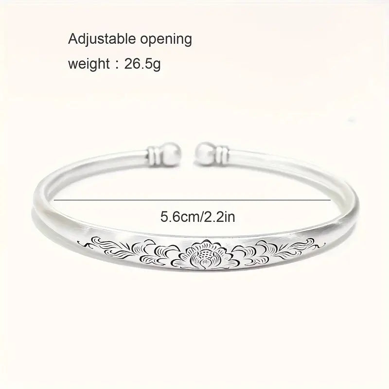 Sterling Silver Floral Cuff Bracelet