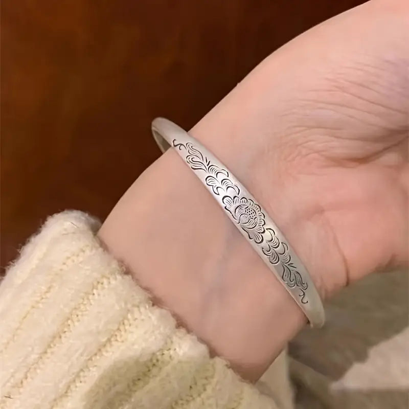 Sterling Silver Floral Cuff Bracelet