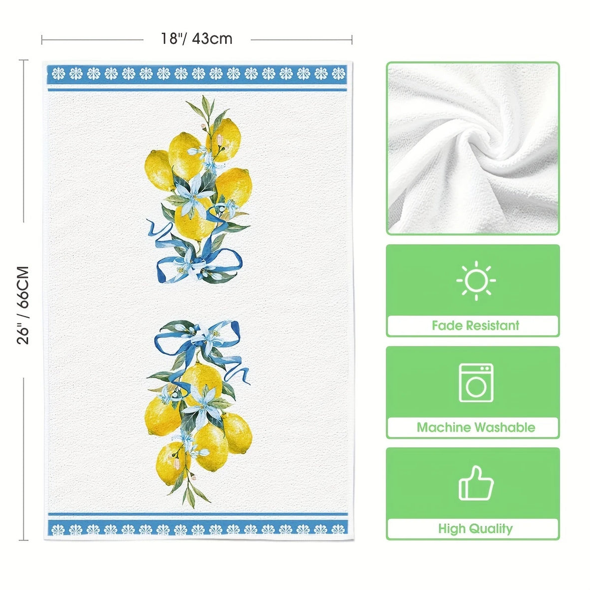 Lemon Floral Kitchen Towel Sets
