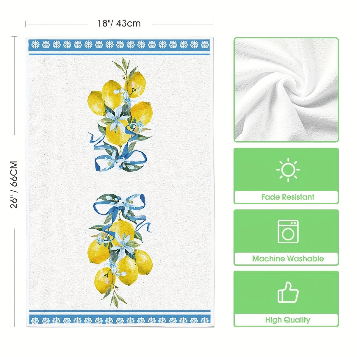 Lemon Floral Kitchen Towel Sets