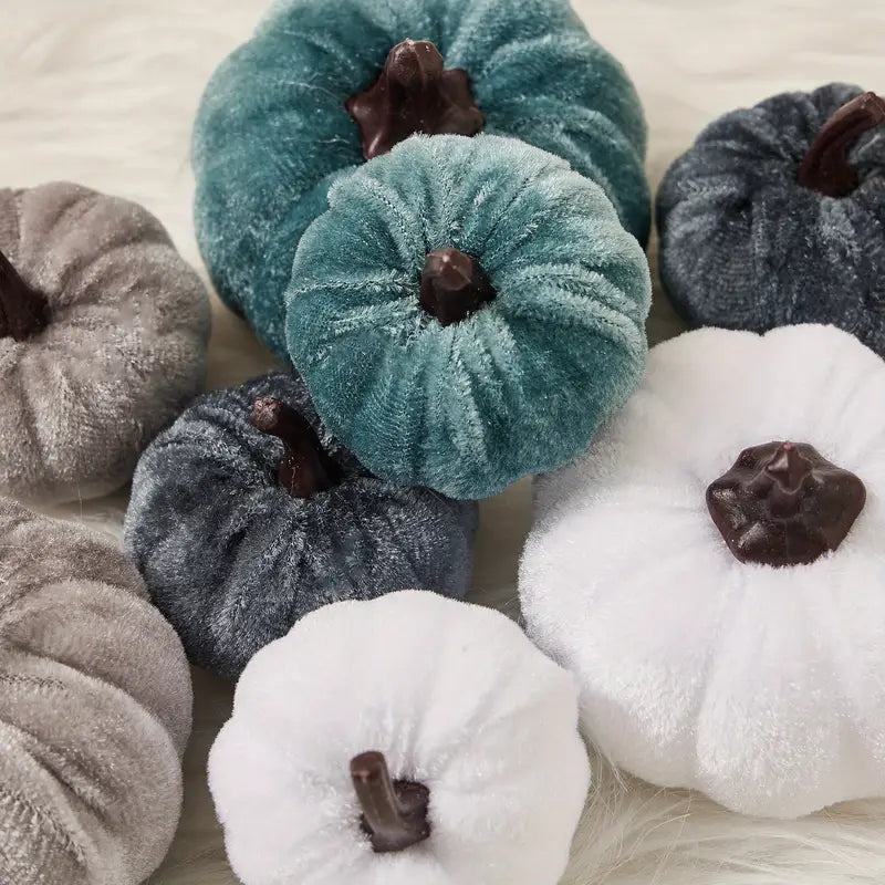 Mini Velour Pumpkins