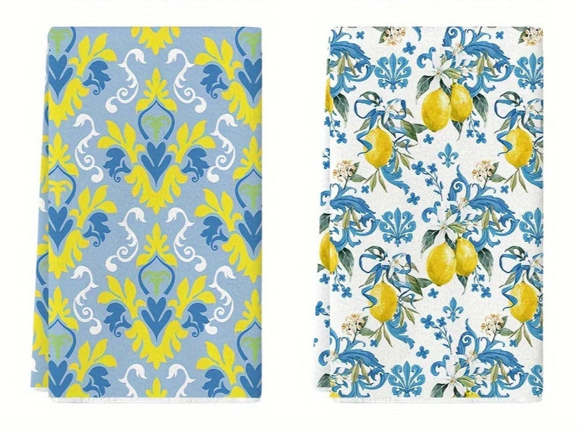Lemon Floral Kitchen Towel Sets