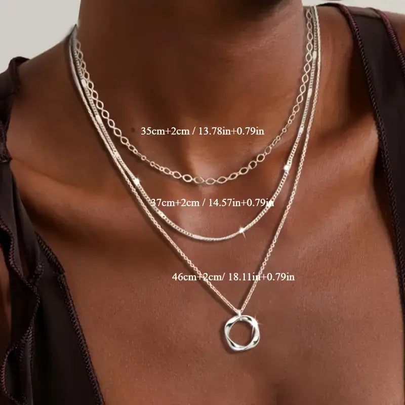 Sterling Silver Layered Necklace