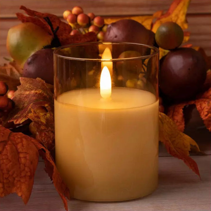 LED Glass Candle