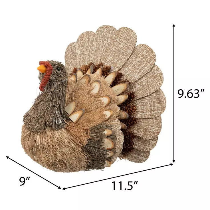 Glittered Straw Turkey