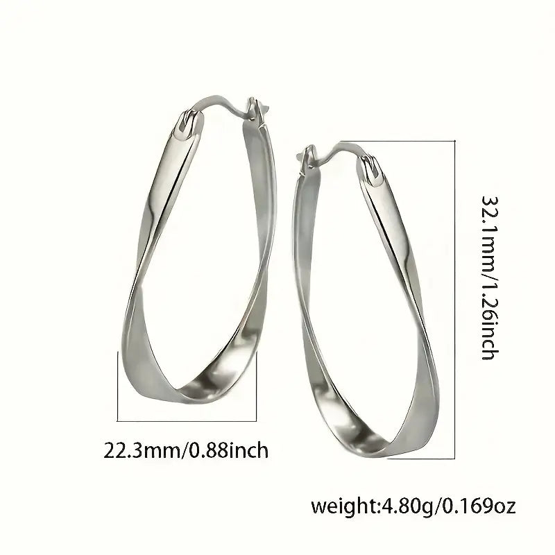 Sterling Silver Mobius Loop Earrings