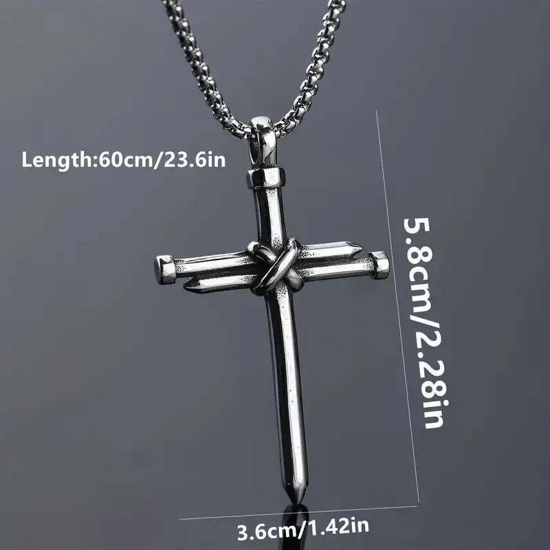 Stainless Steel Cross Pendant Necklace