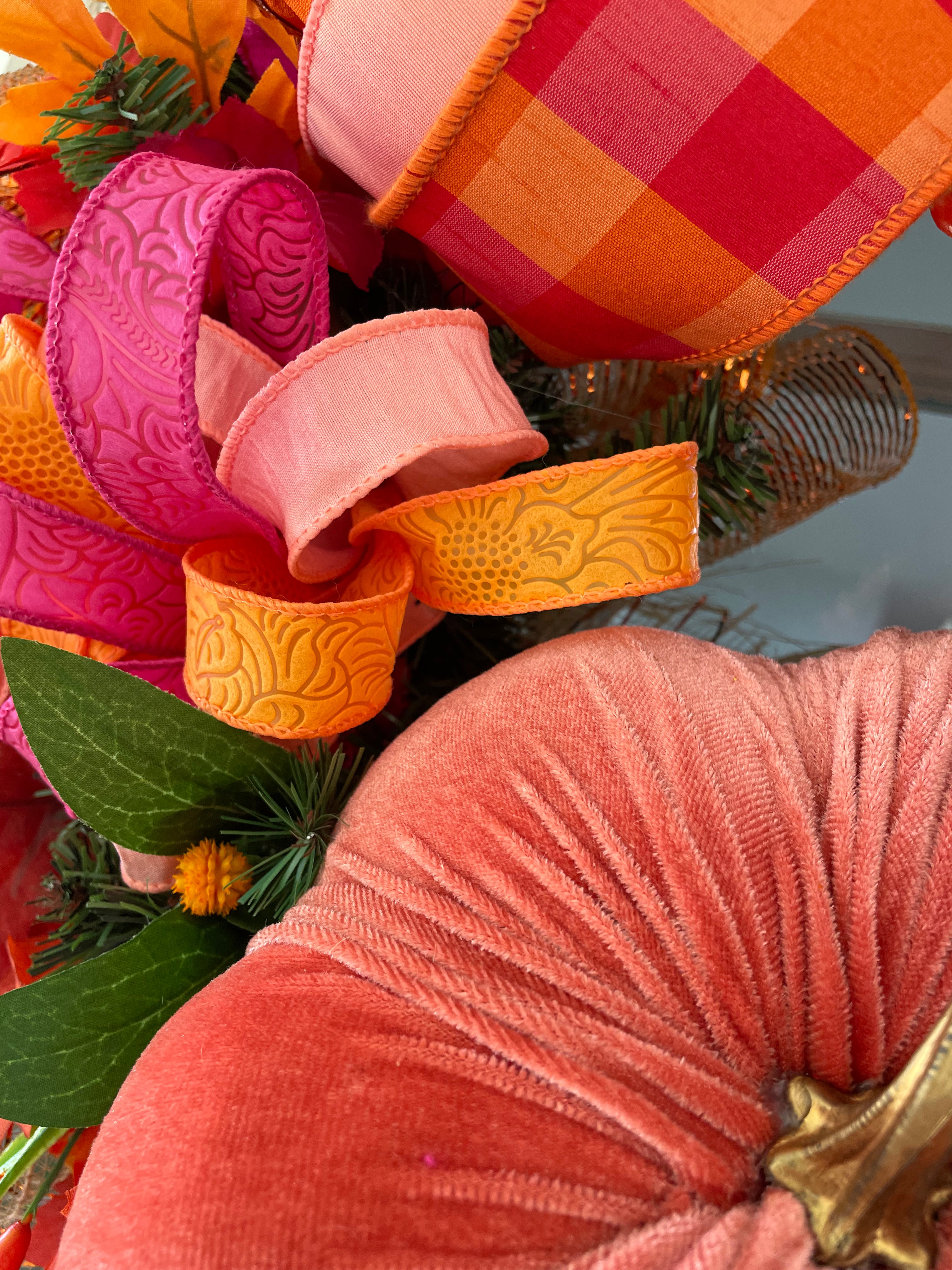 "Pumpkins and Petals" Wreath- L