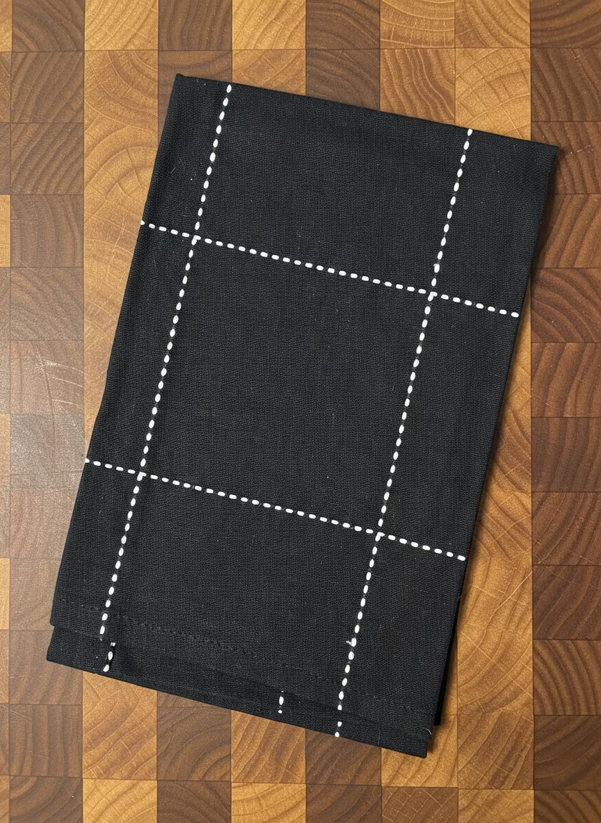 Black & White Kitchen Towels, Set of 4