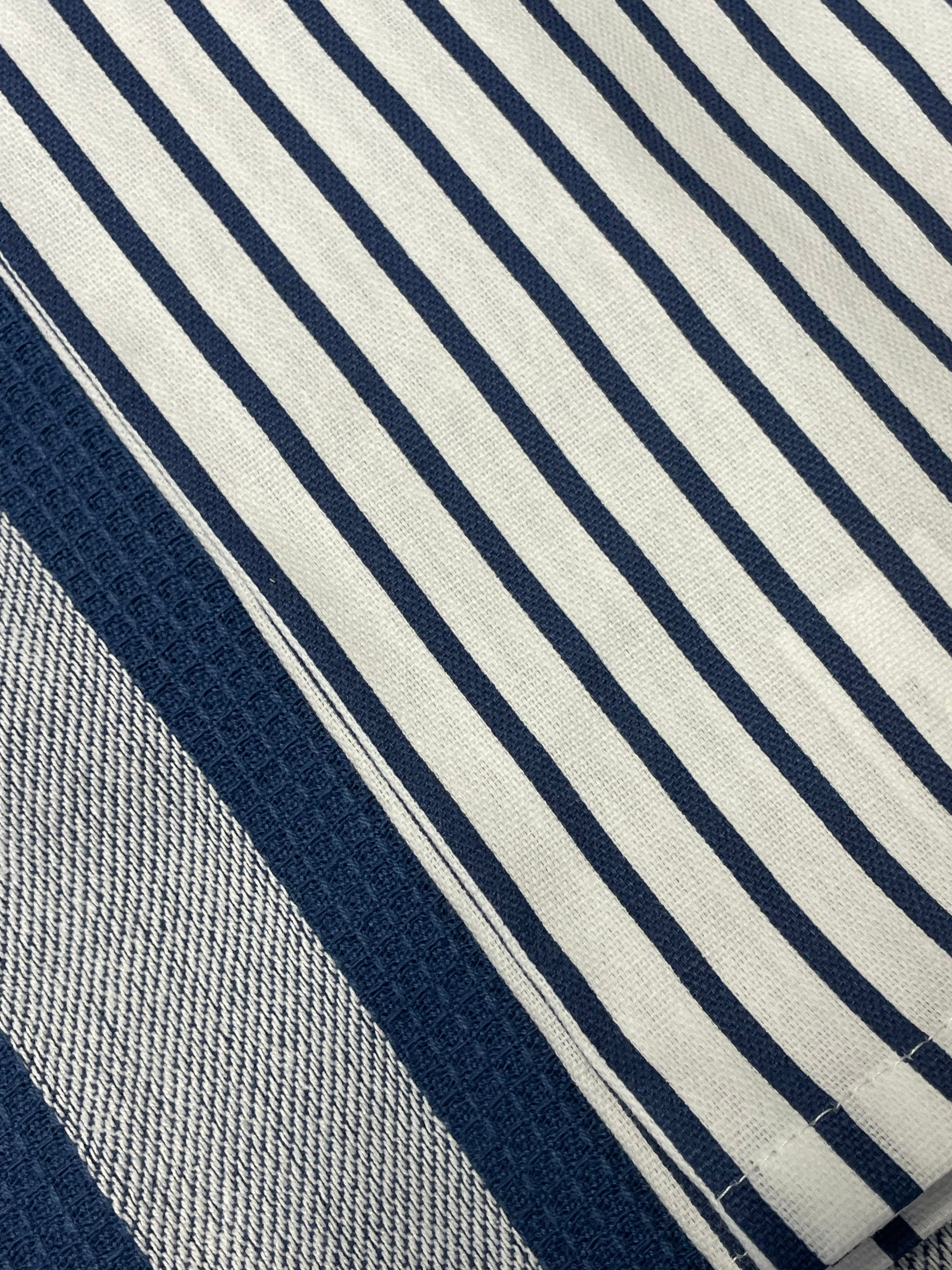 Navy and White Kitchen Towels, set of 2