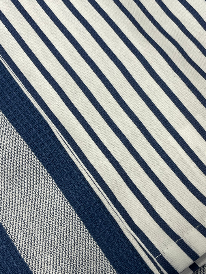 Navy and White Kitchen Towels, set of 2