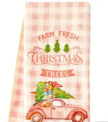 Pink Christmas Towels