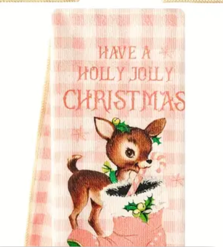 Pink Christmas Towels