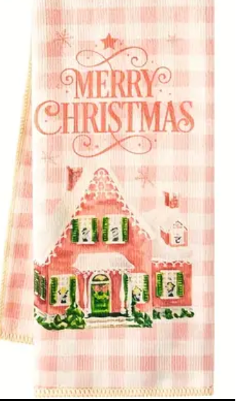 Pink Christmas Towels