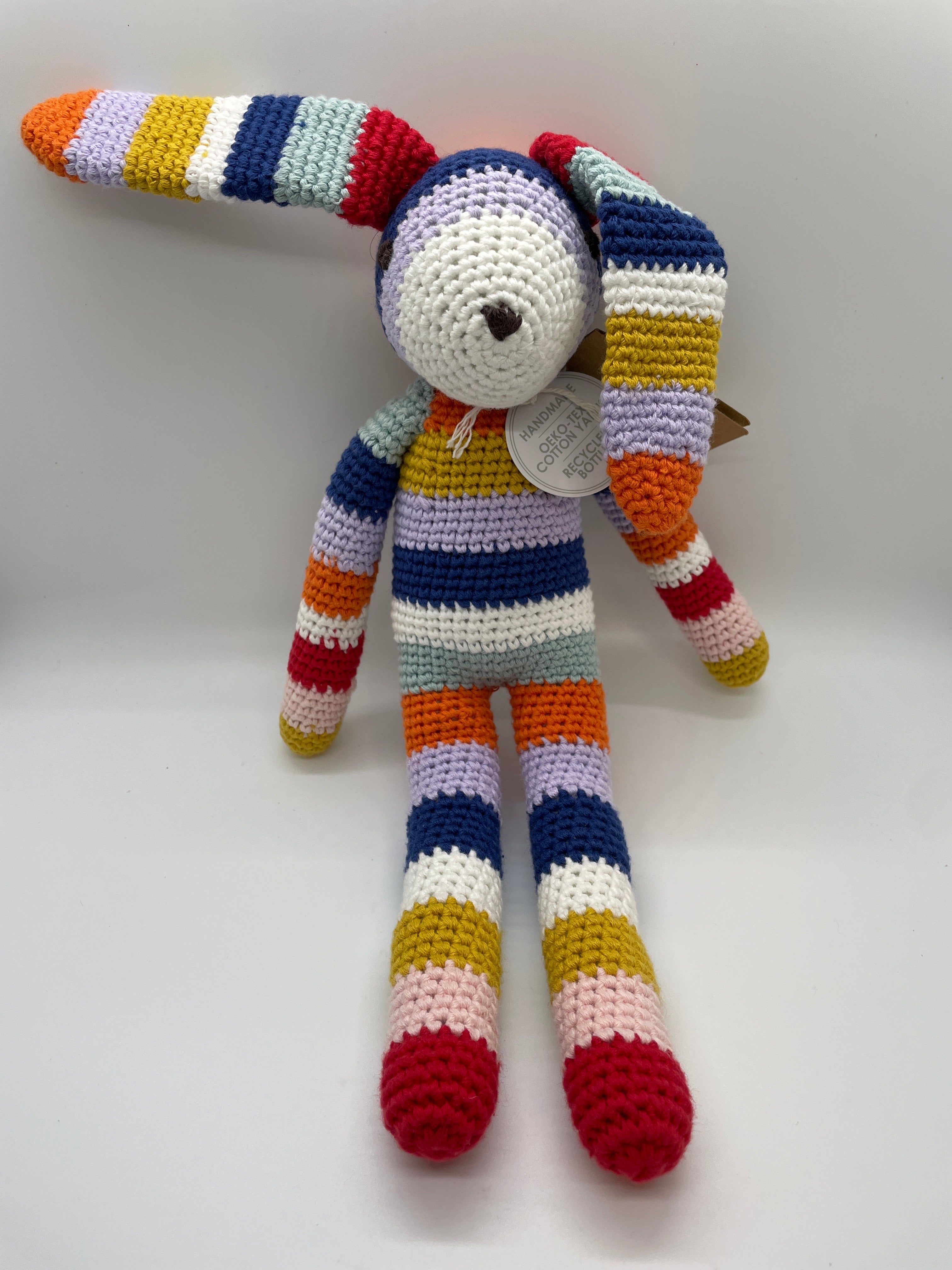 Global Affairs Crochet Long-Eared Bunny, Rainbow