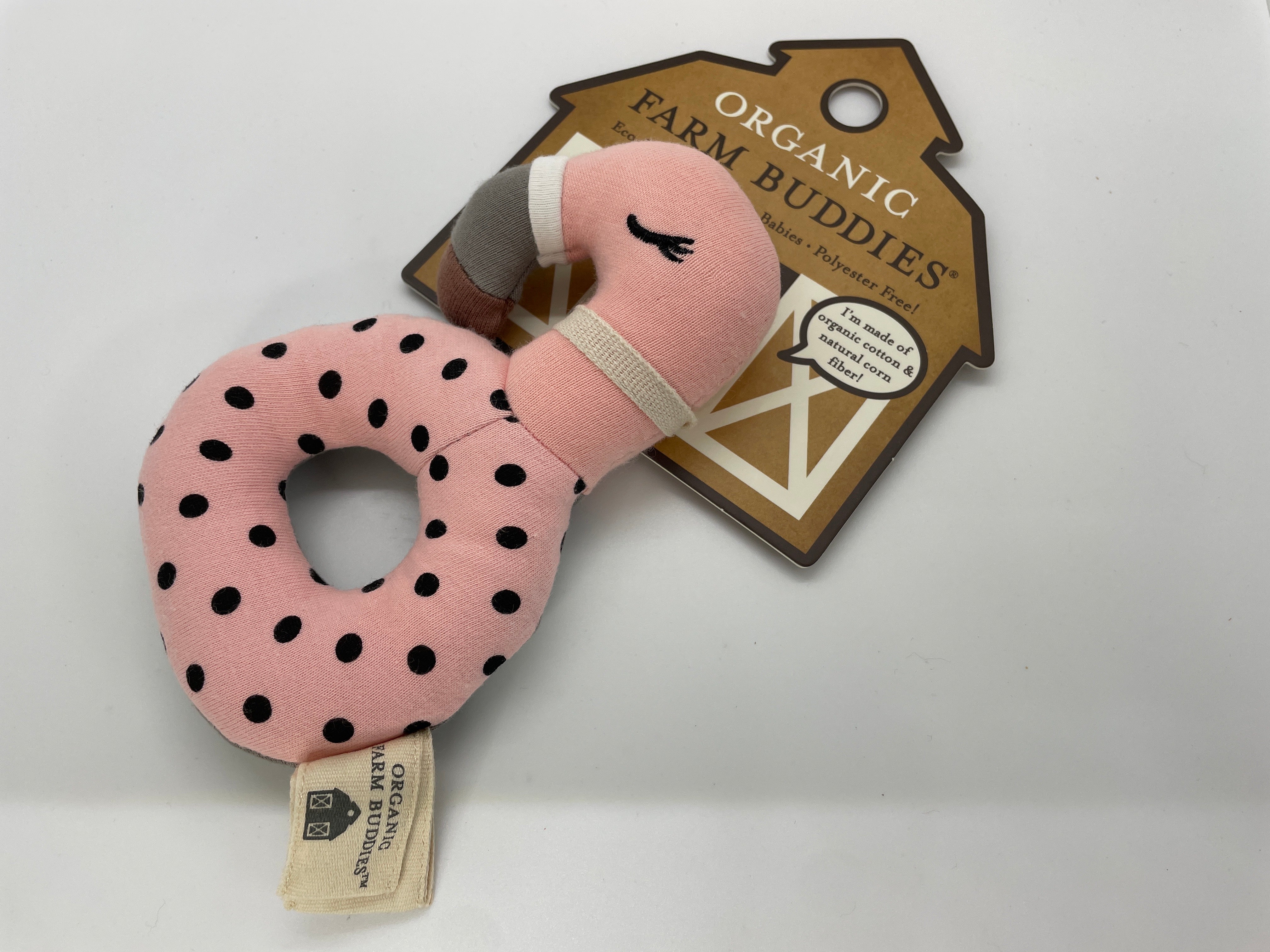 Organic Farm Buddies Rattle - Franny Flamingo