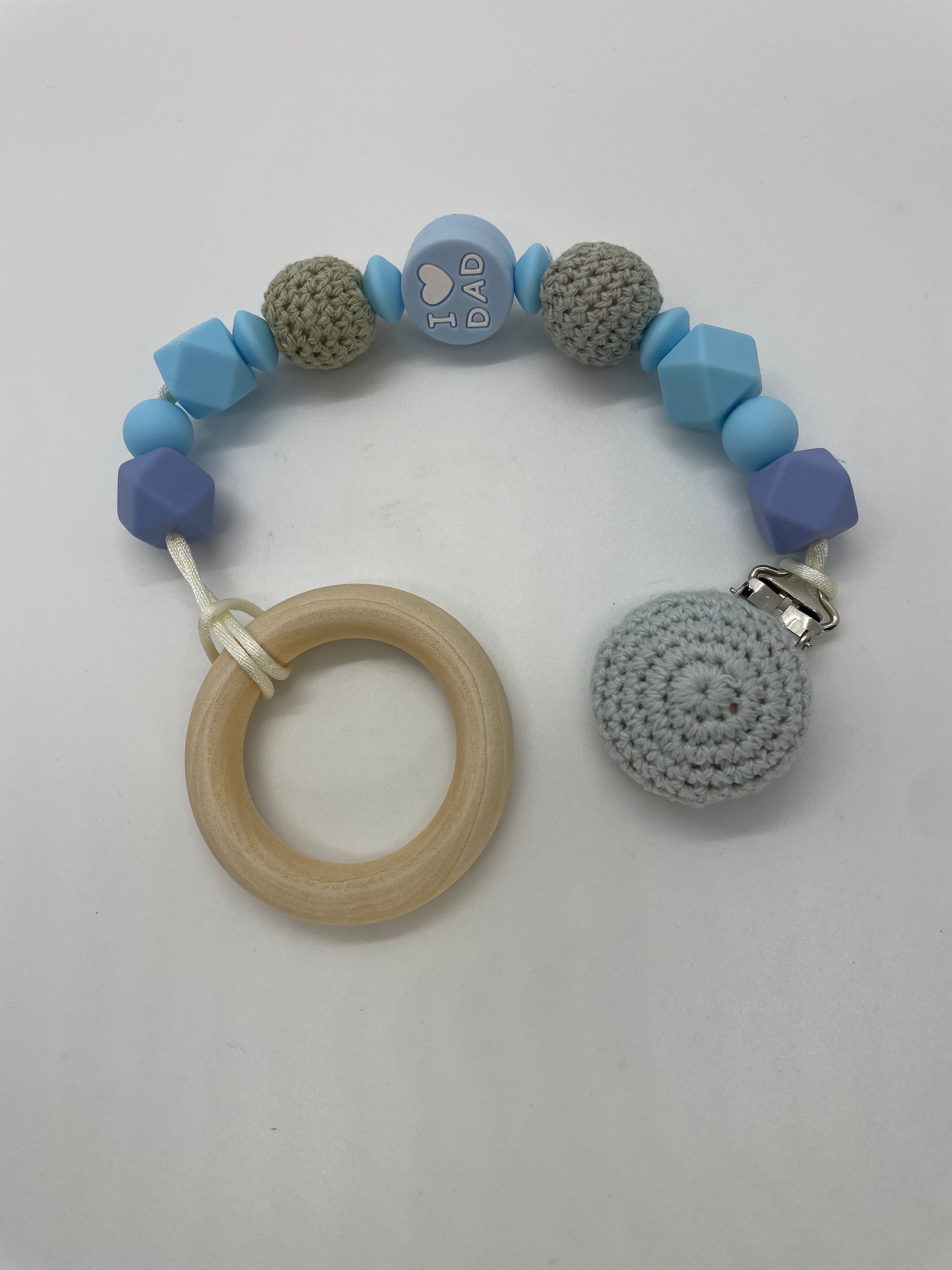 Wooden and Silicone Teething Cord - Dad
