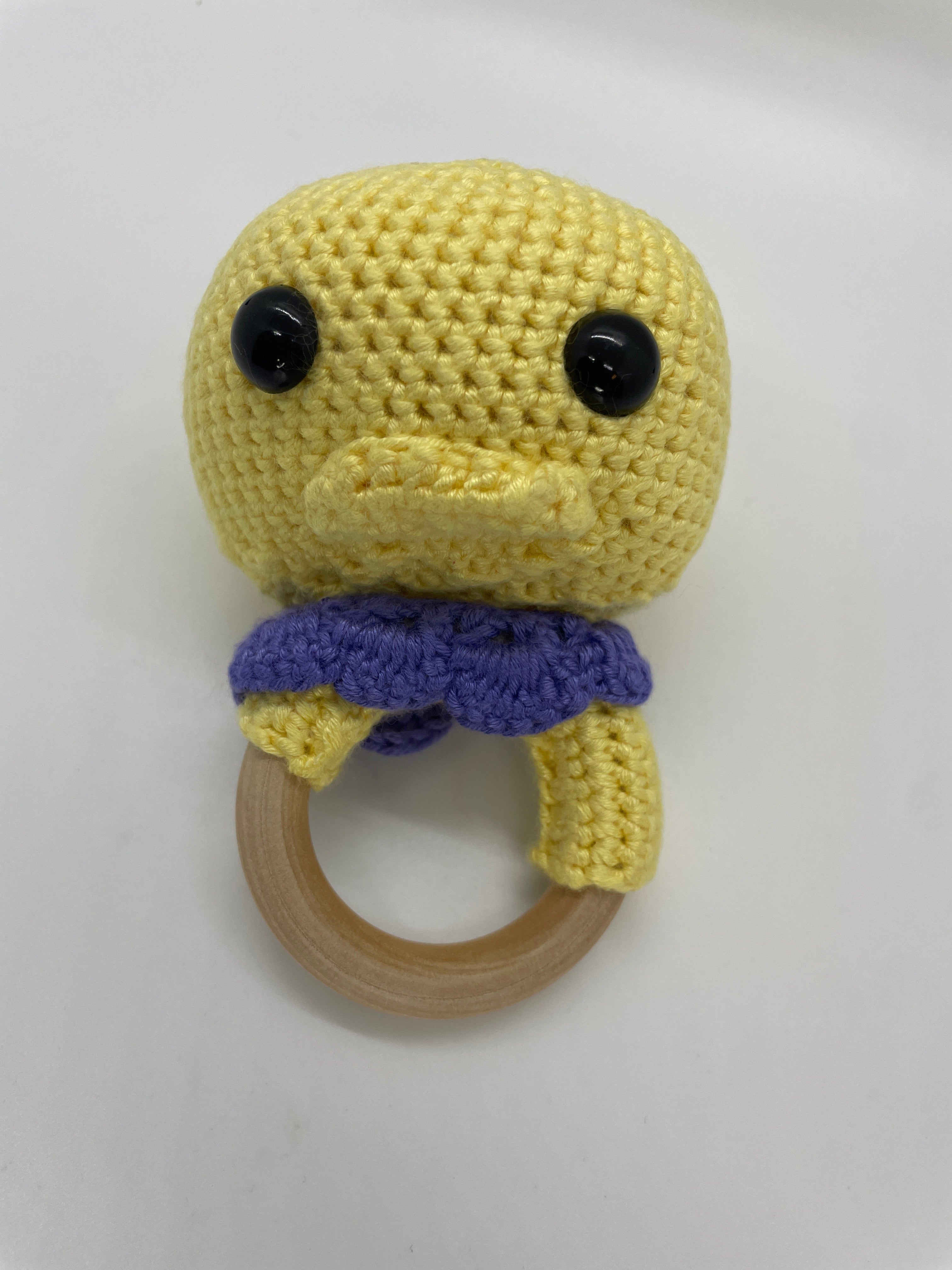 Crochet Duck Beechwood Teething Ring