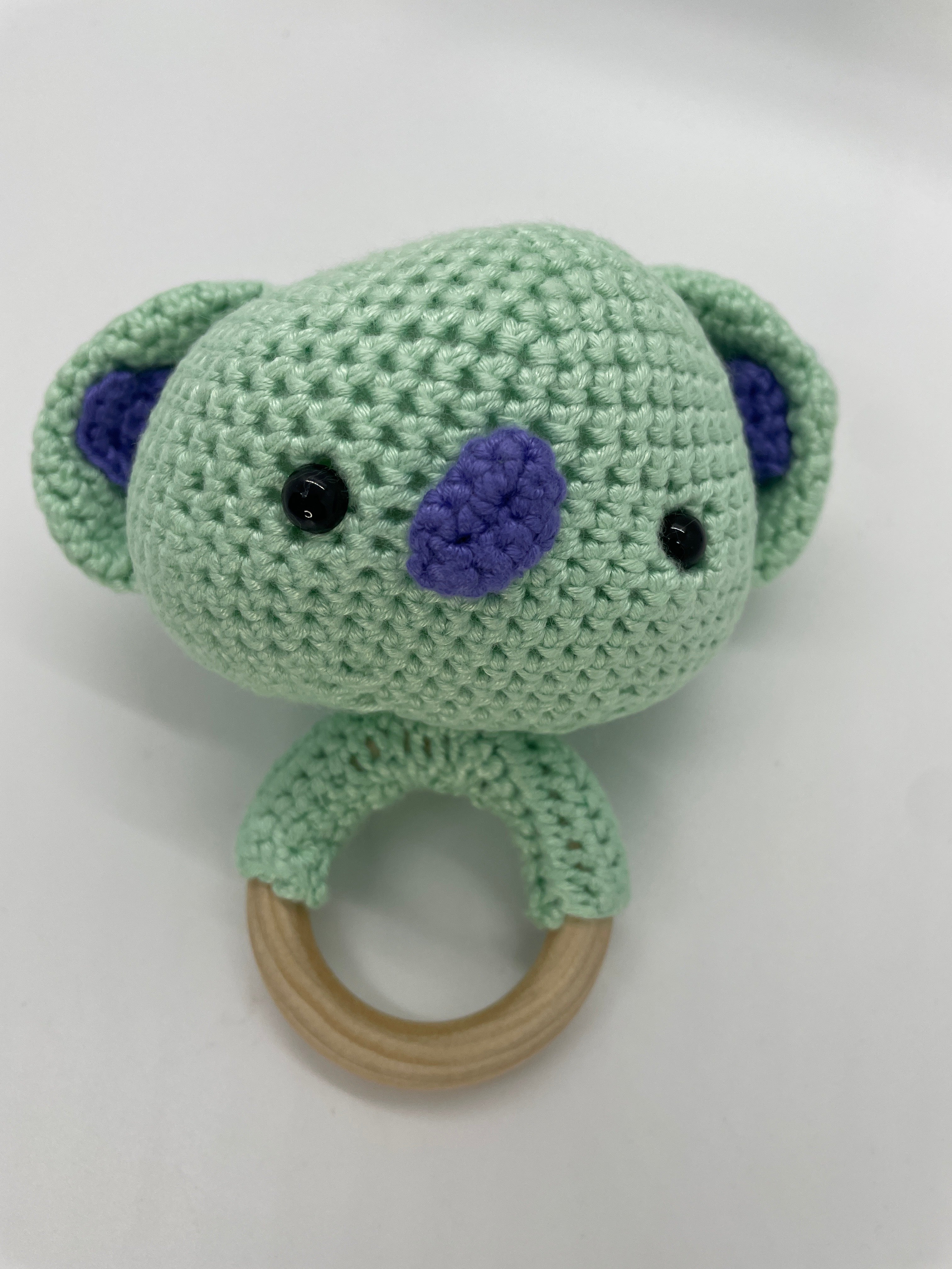 Crochet Koala Wood Ring Teether