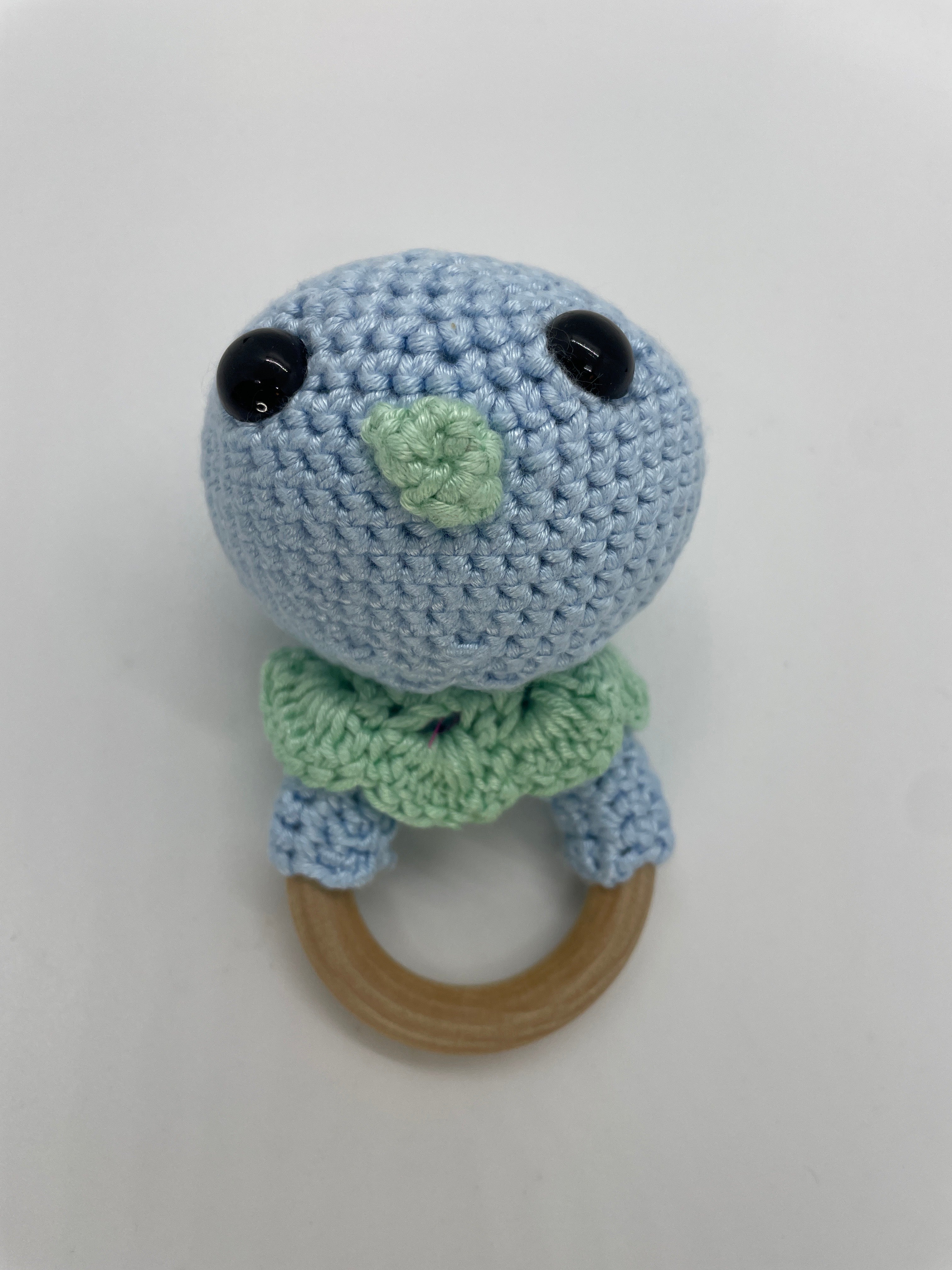 Crochet Chick Wood Ring Teether