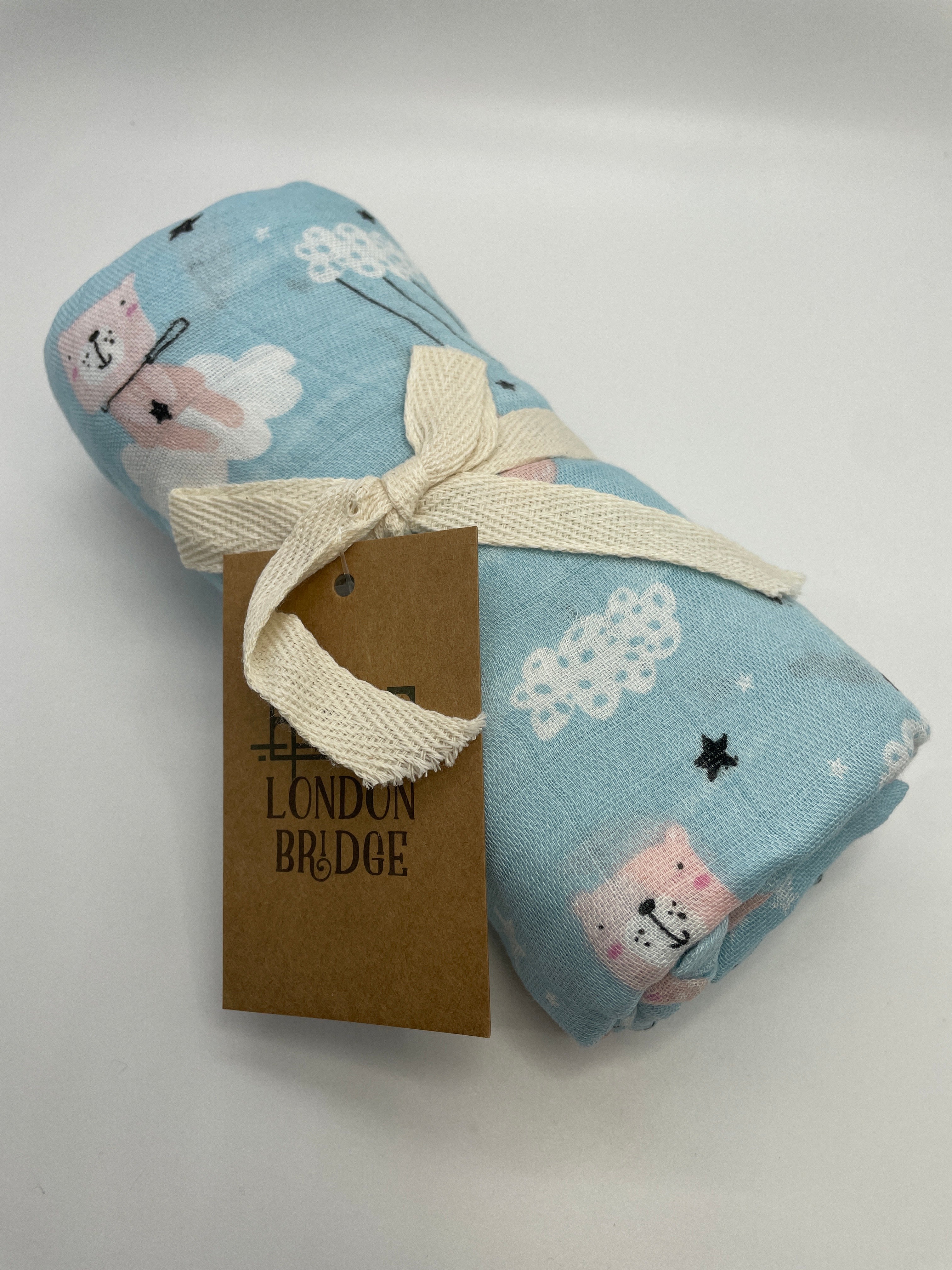 London Bridge Swaddle Blanket "Sleepy Clouds"