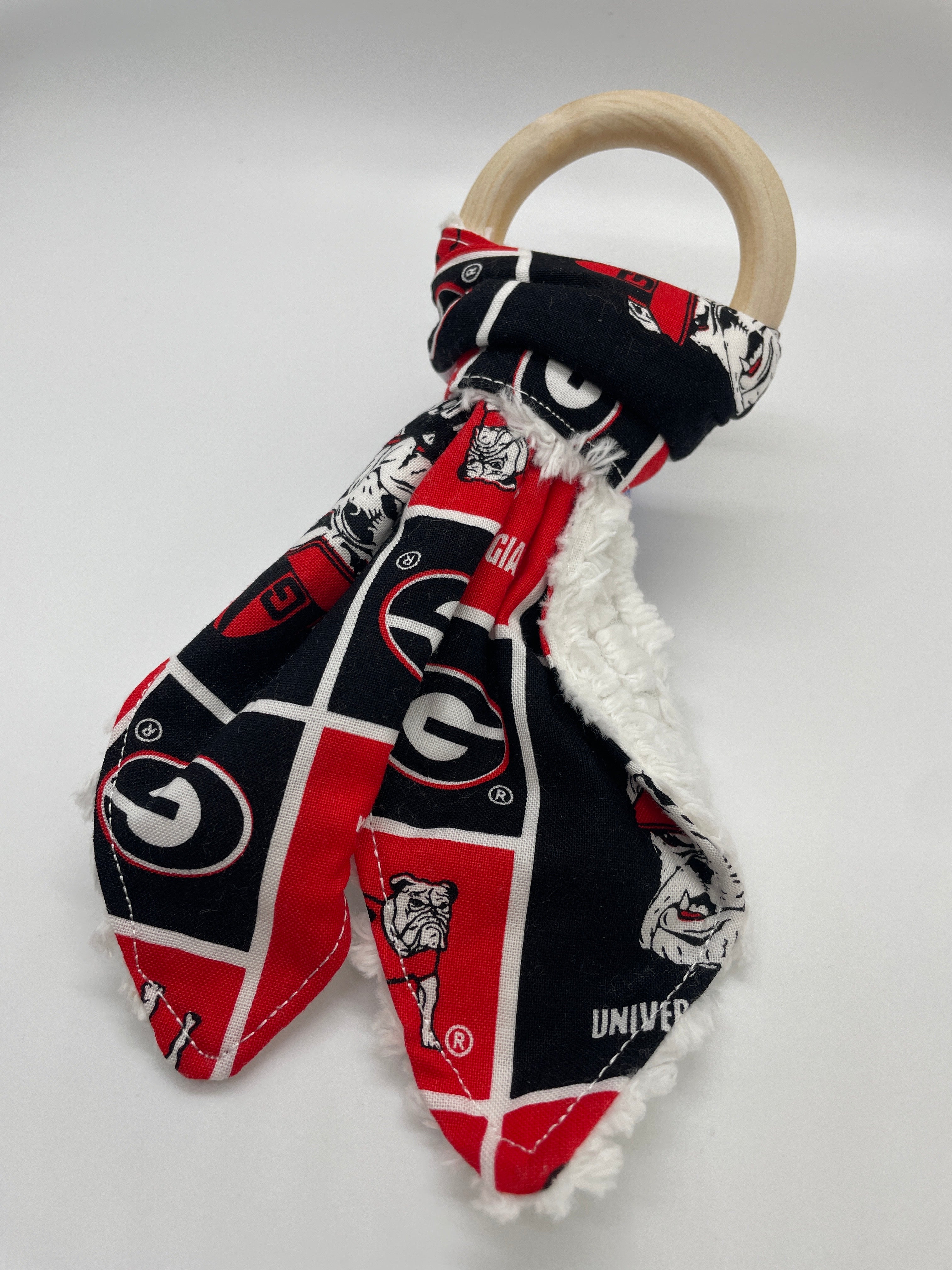 Wood Ring Baby Teether with chenille - UGA