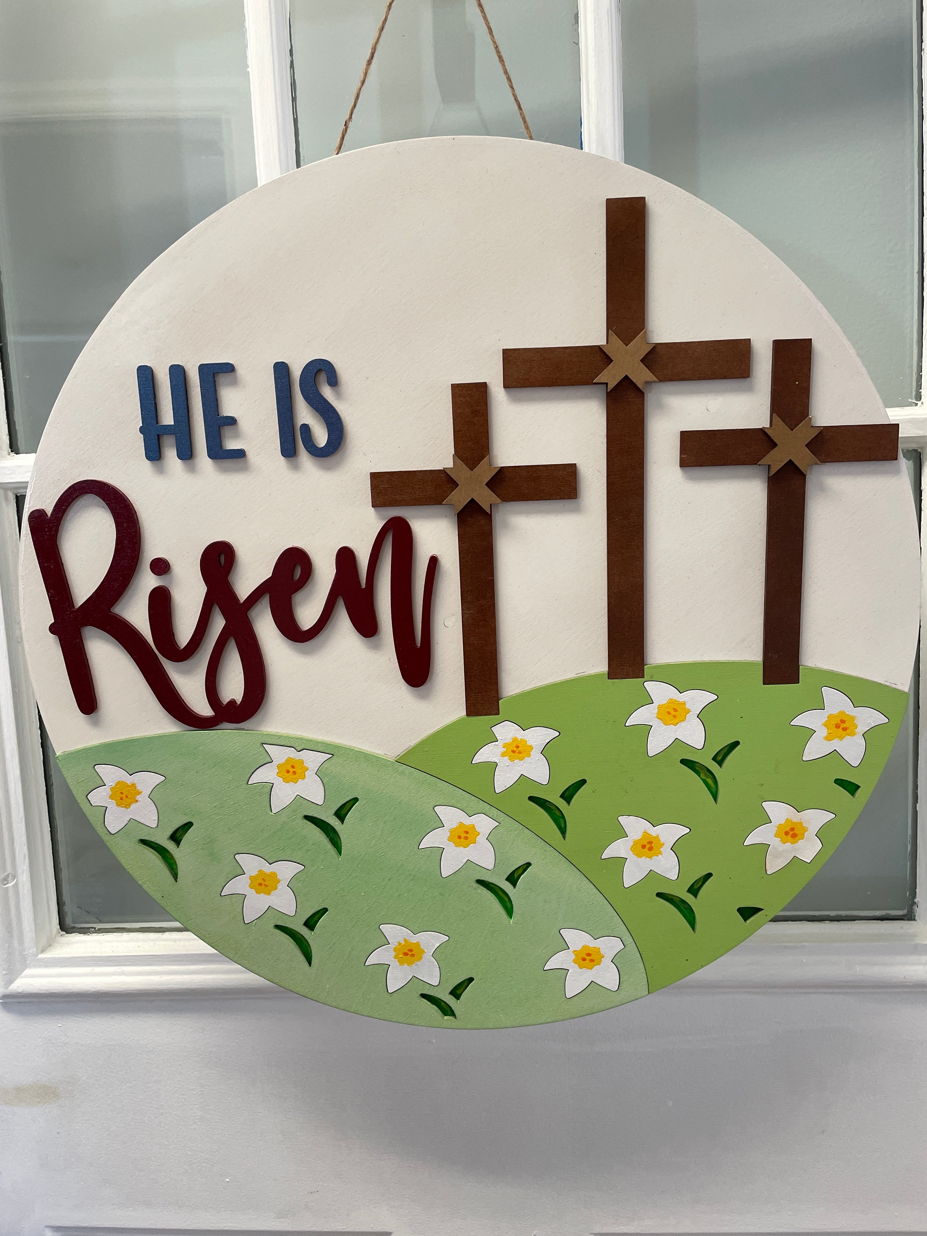 18" Doorhanger- He is Risen