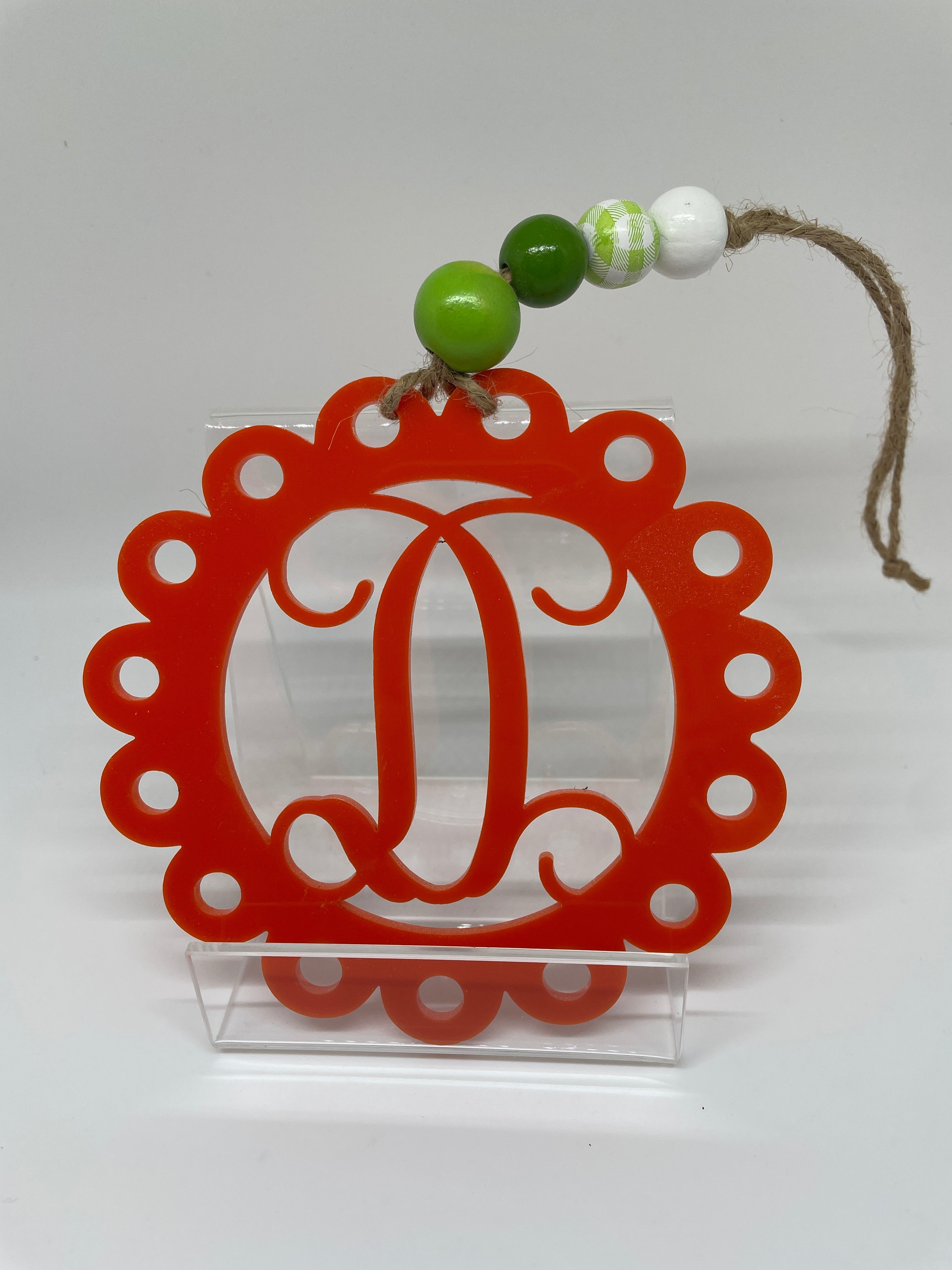 Acrylic Personalized Letter Car Charm/Ornament