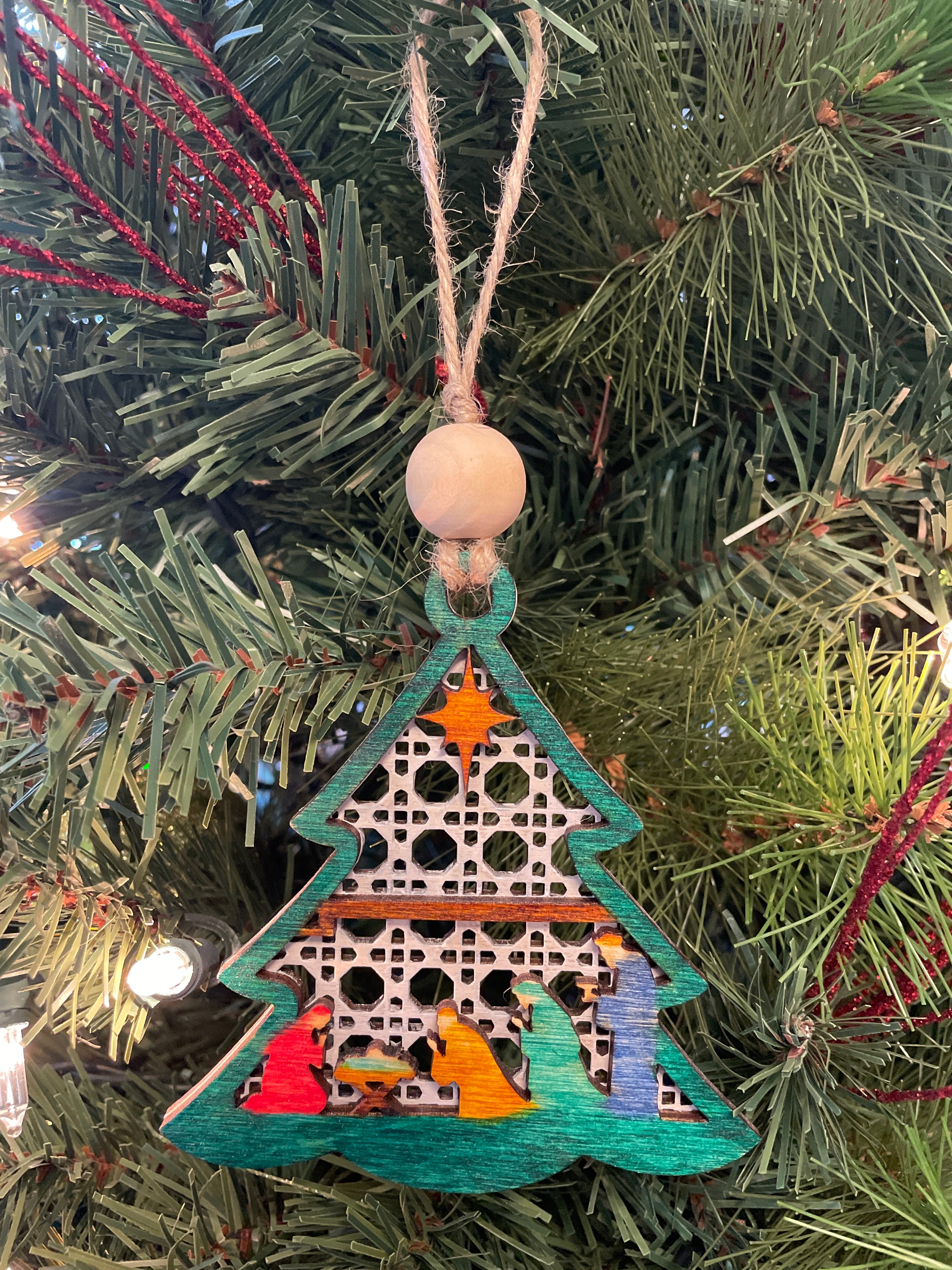 Nativity Christmas-Tree Shaped Layered Ornament