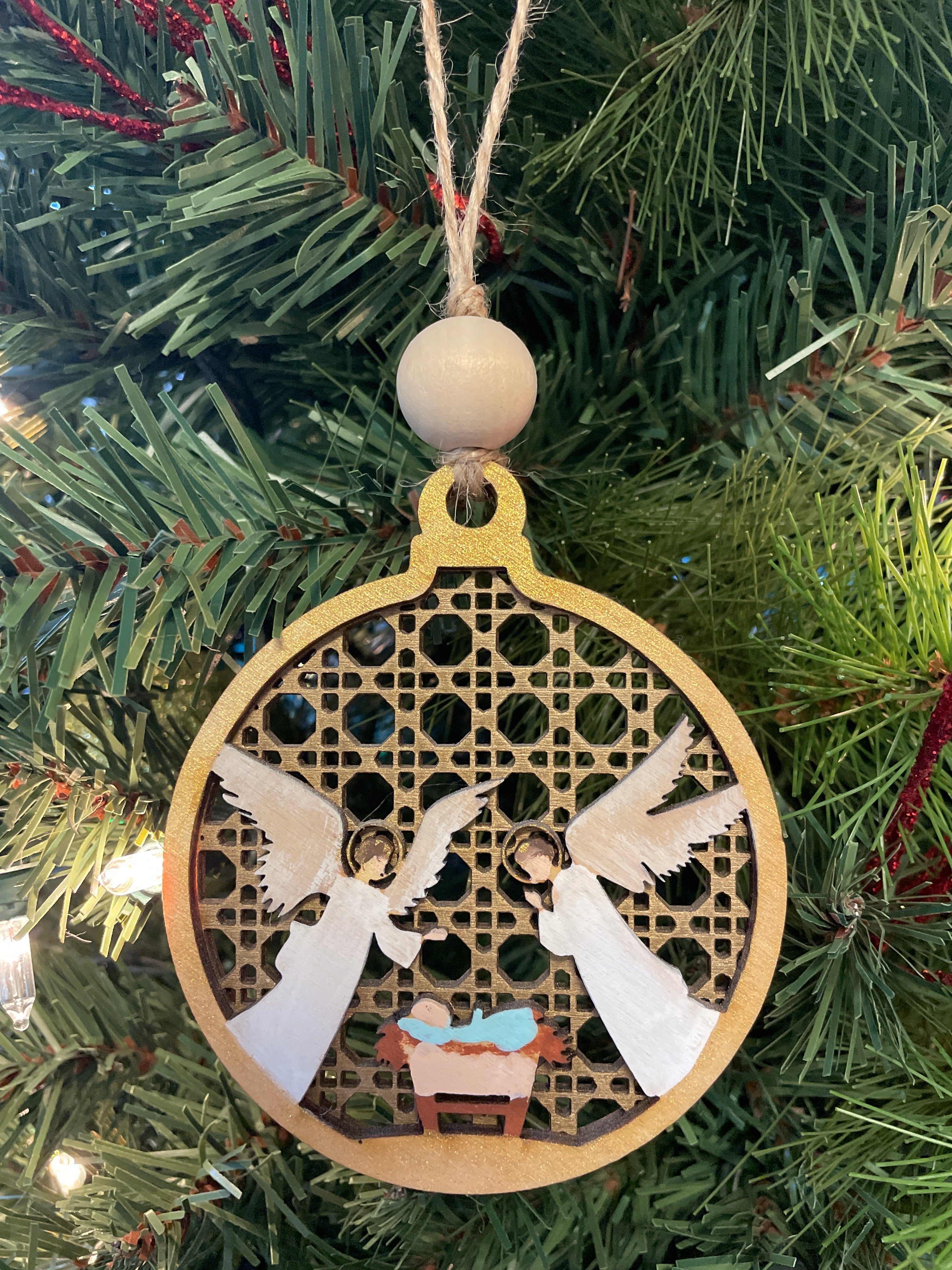 Nativity Round Layered Ornament