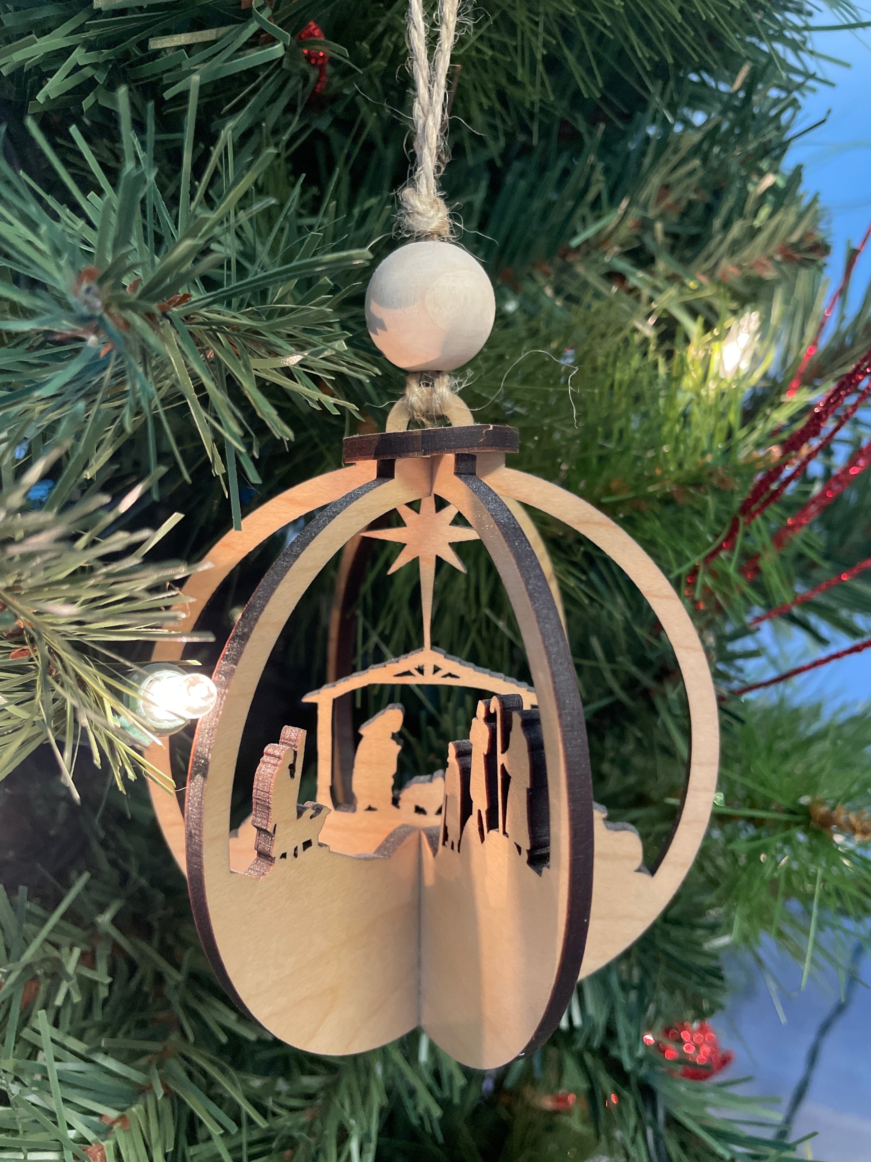 3D Spherical Nativity Ornament
