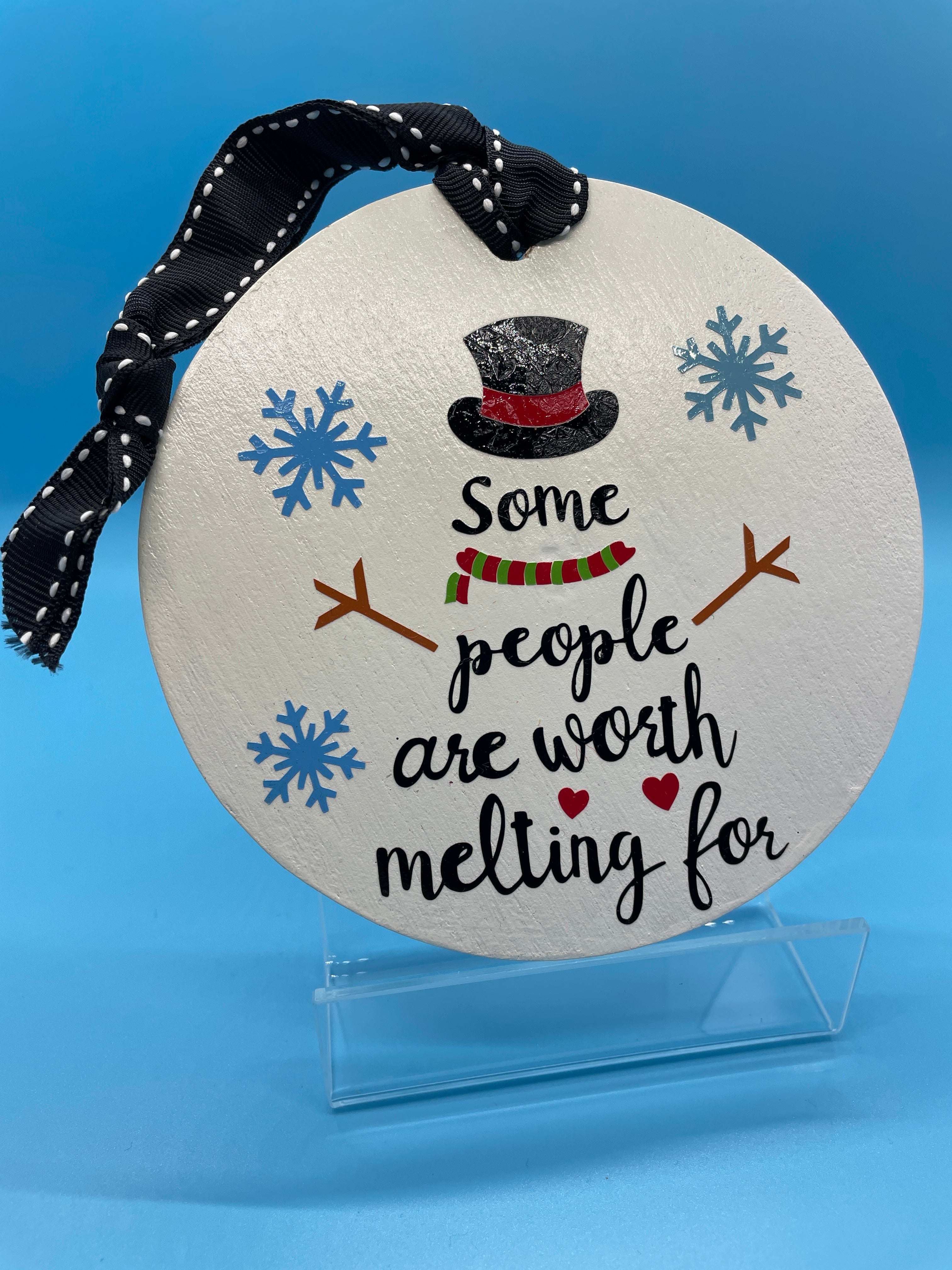 Snowman Wooden Ornament