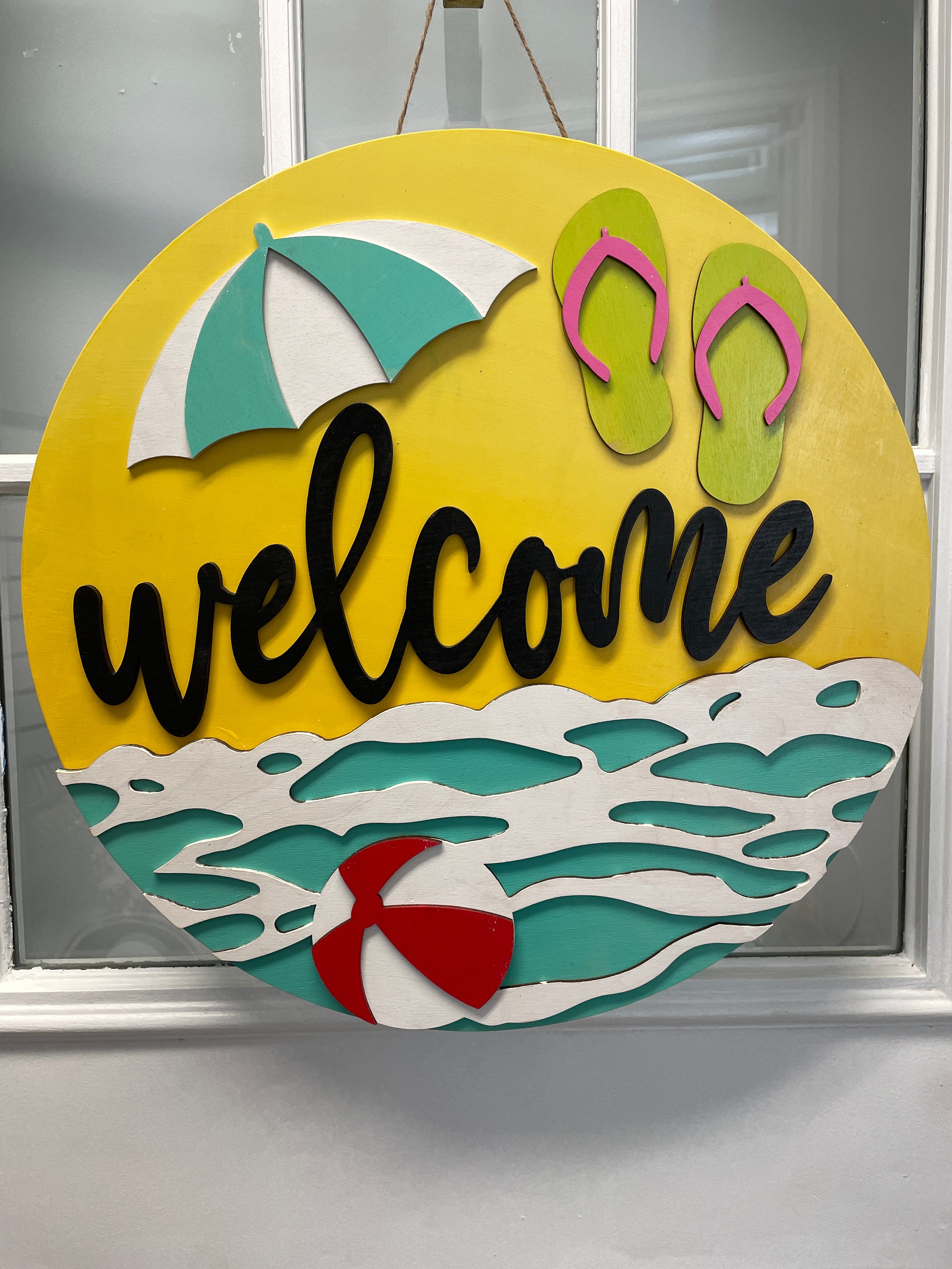18" Doorhanger- Beach