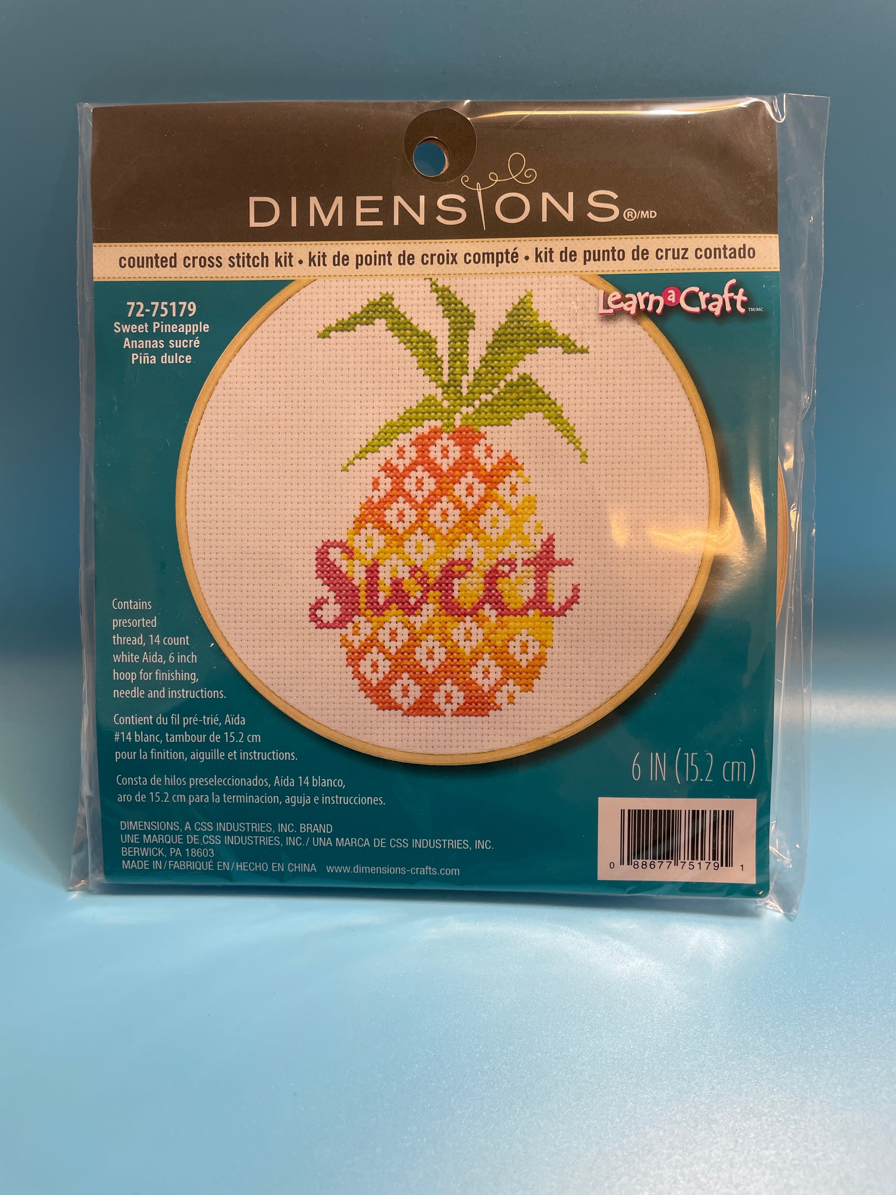 Small Cross-Stitch Kit- Sweet Pineapple