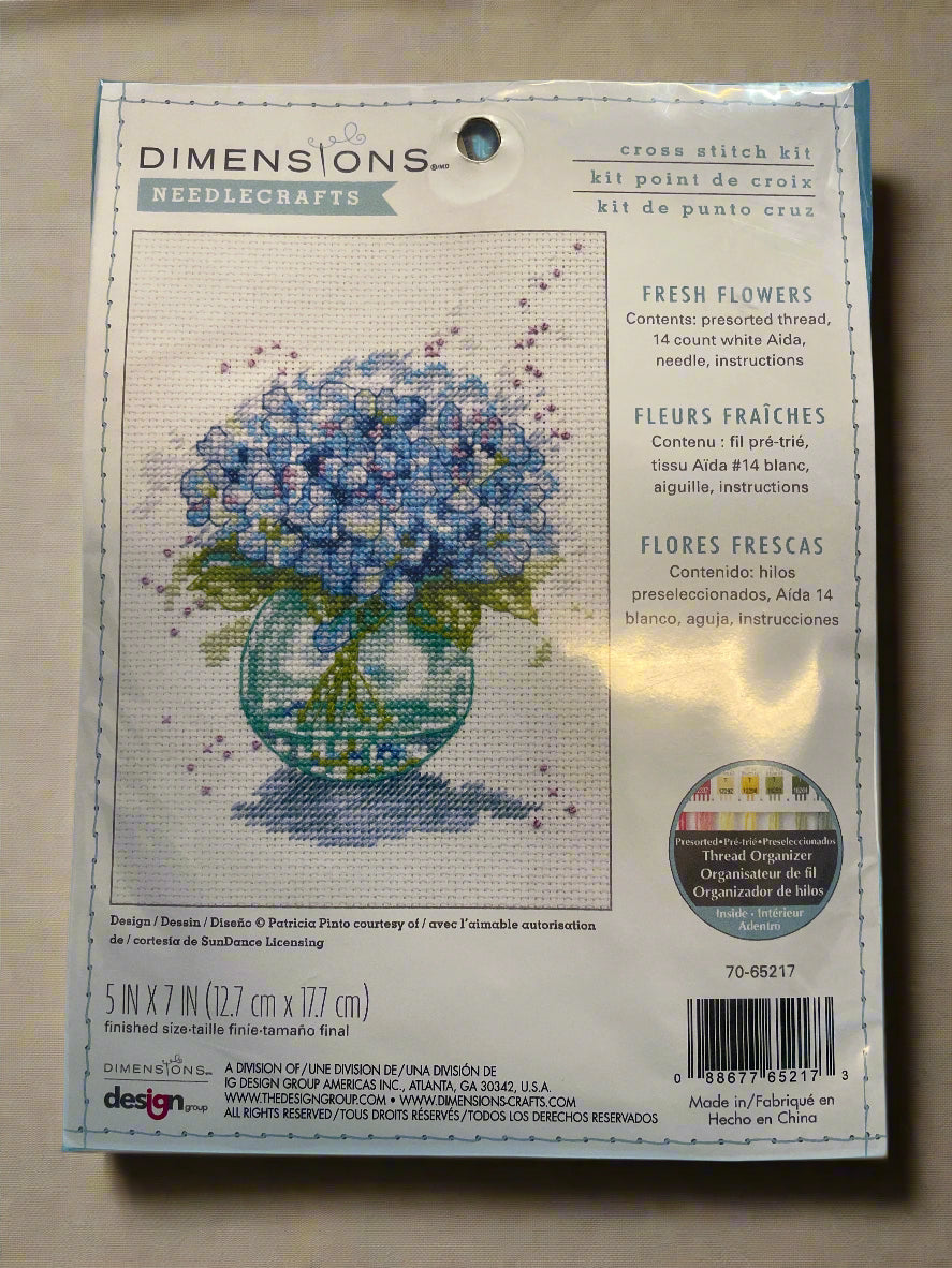 Small Cross-Stitch Kit- Hydrangea