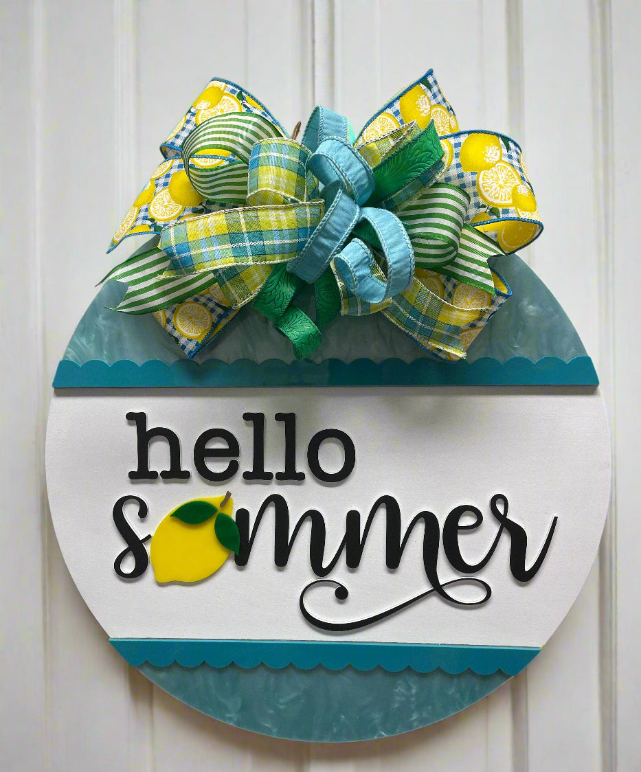 "Hello Summer" Lemon Doorhanger