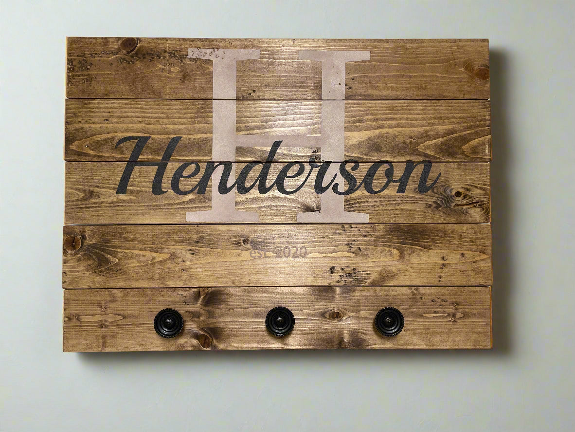Large Personalized Coat Hook Board