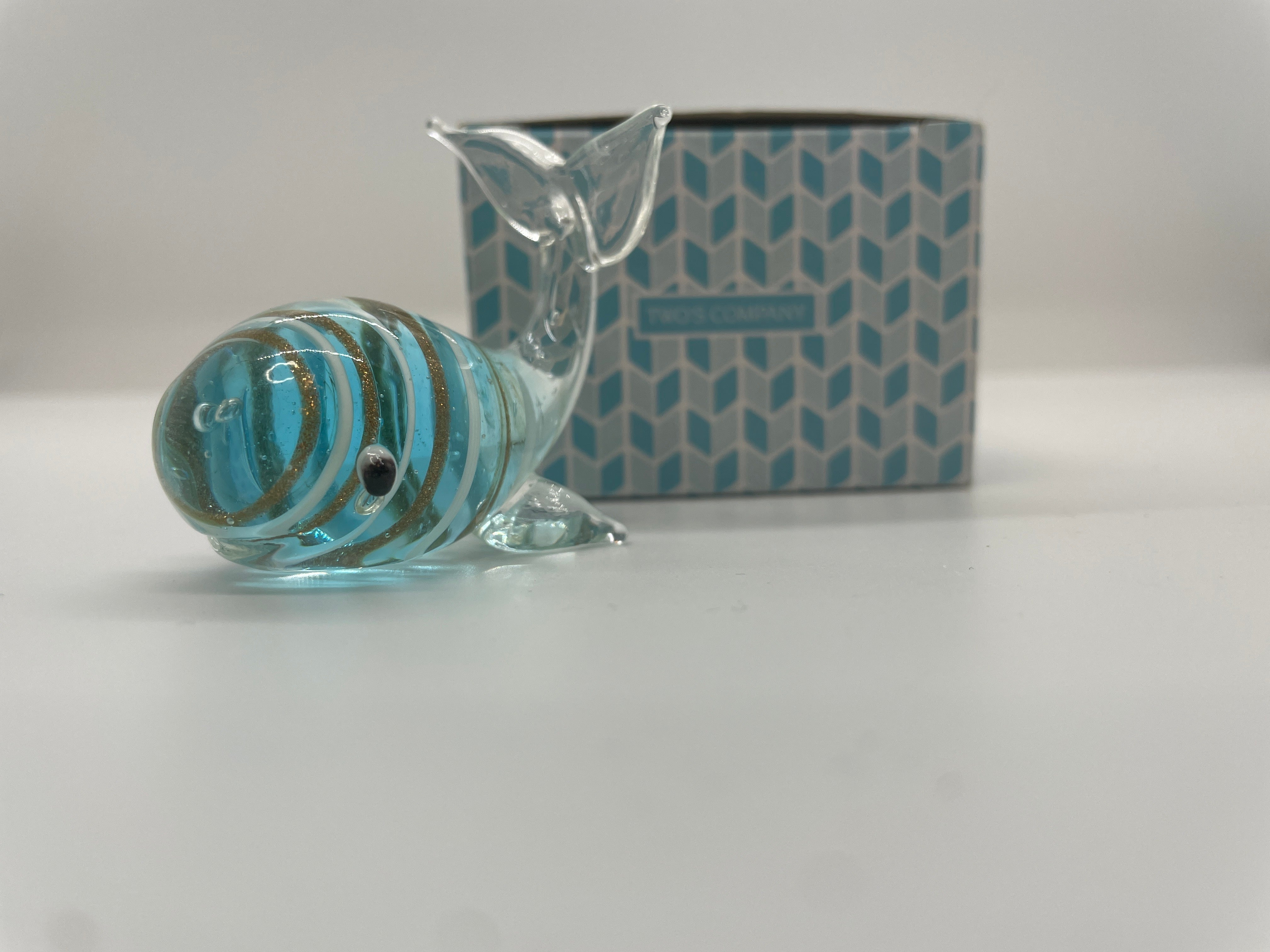 Two's Company Glass Whale Figurine