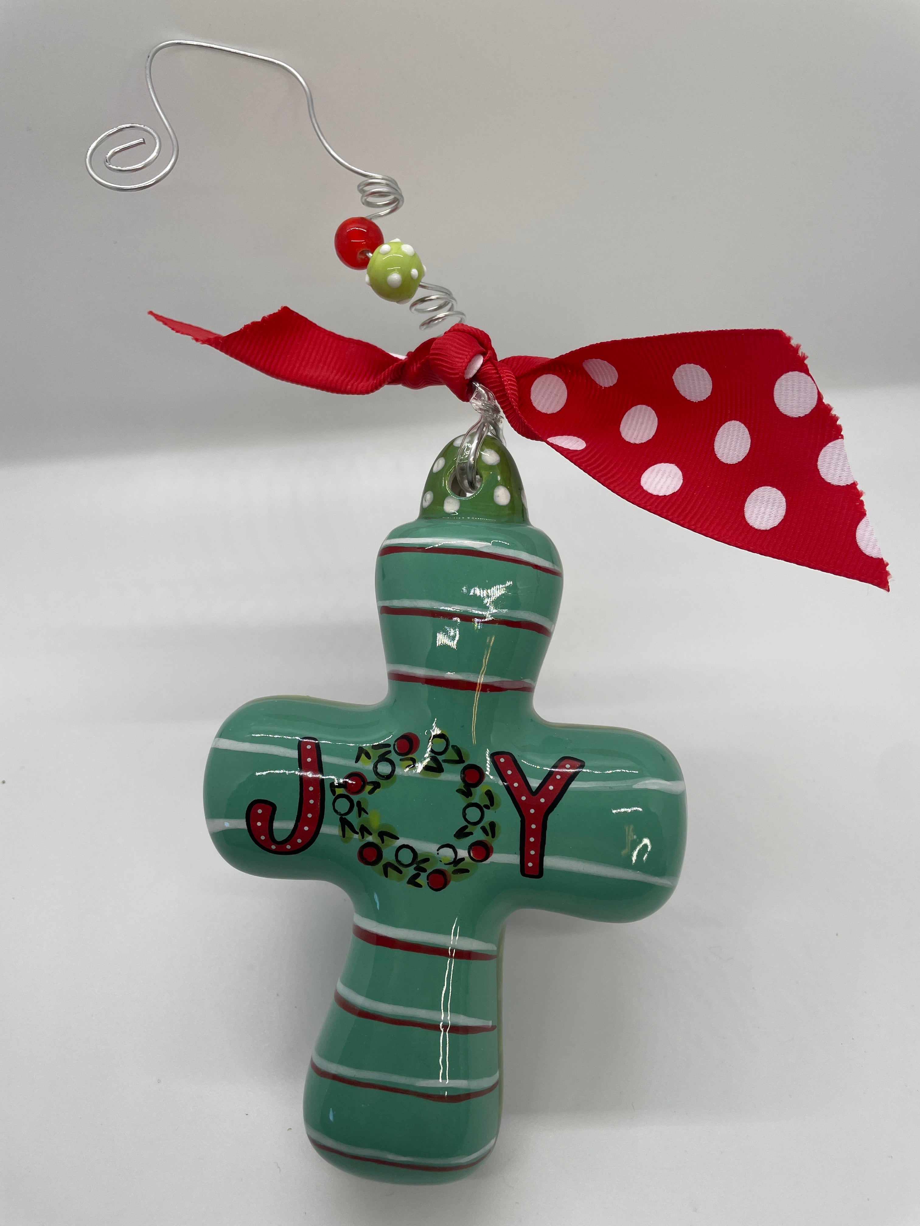 Glory Haus Joy Wreath Cross Ornament