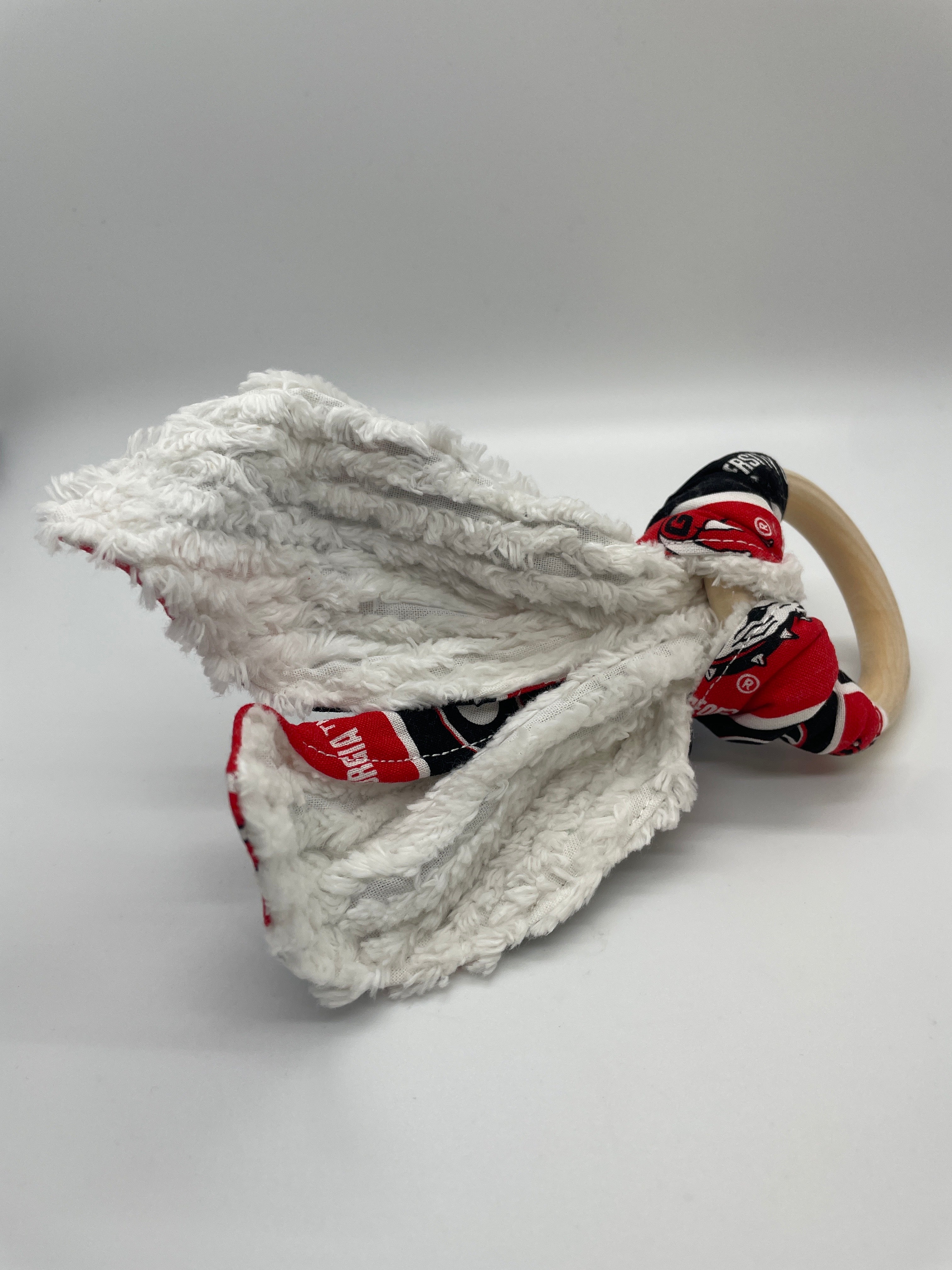 Wood Ring Baby Teether with chenille - UGA
