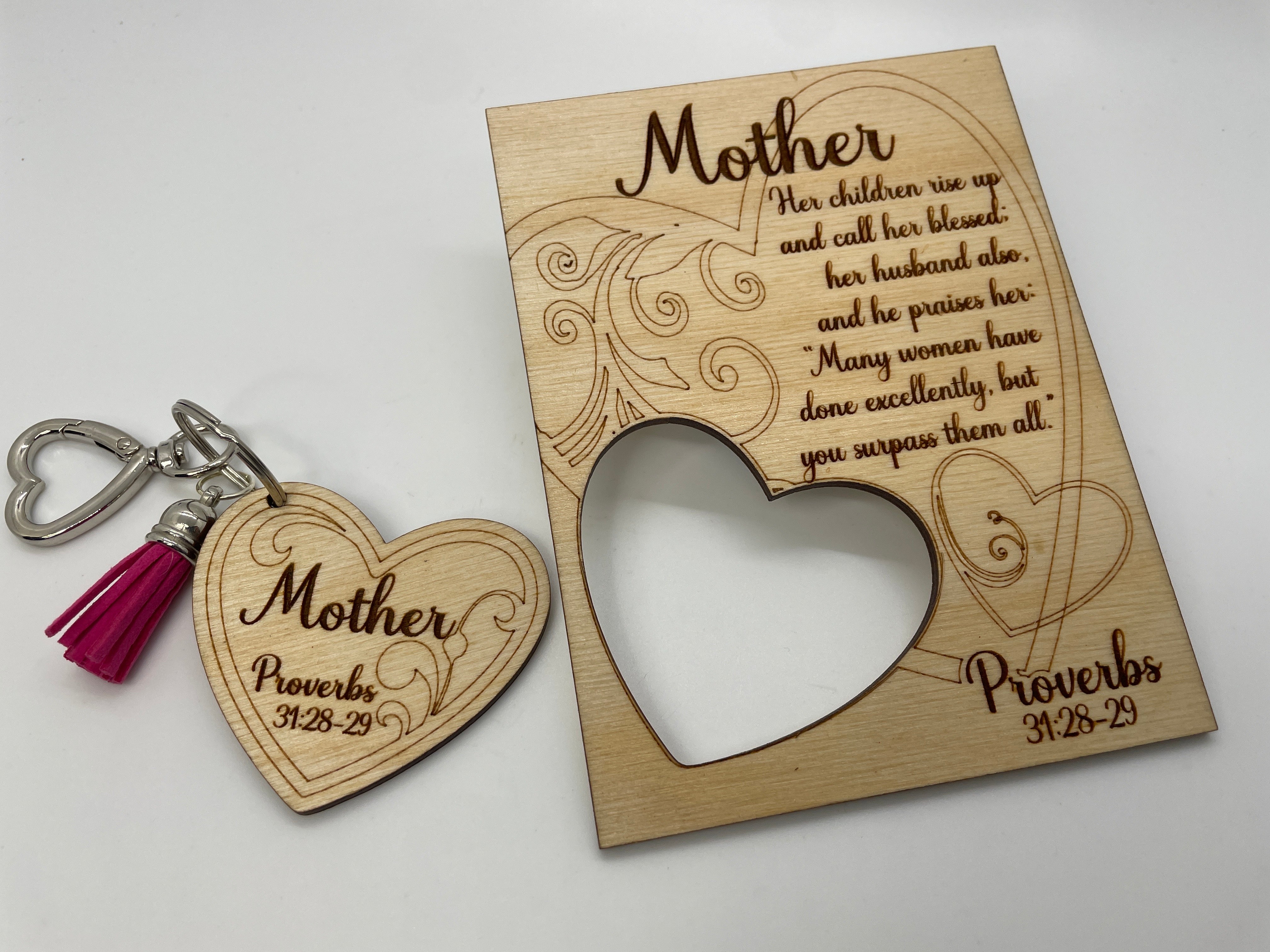 "Mother" Plaque and Keyring Set- Proverbs 31