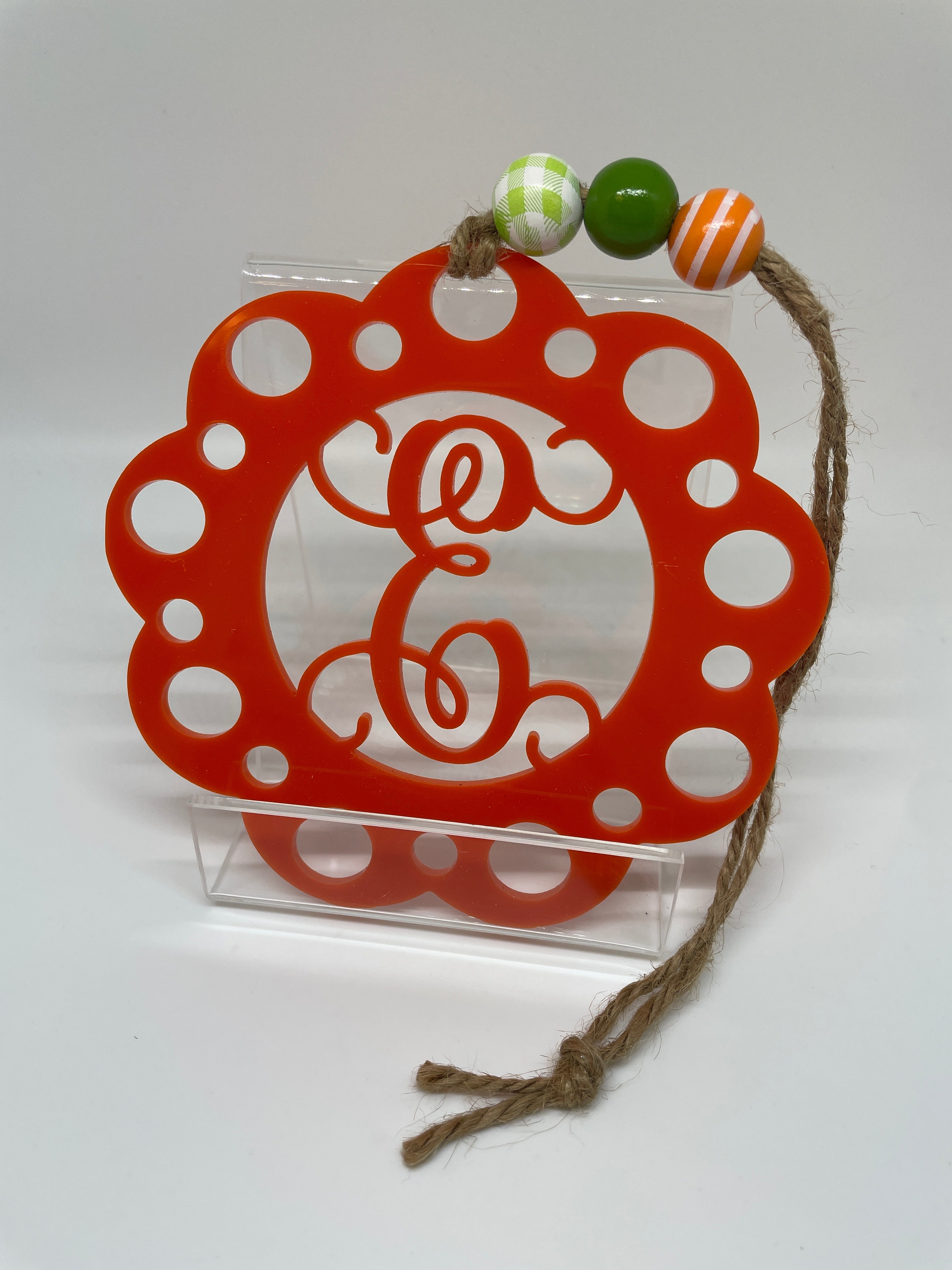 Acrylic Personalized Letter Car Charm/Ornament