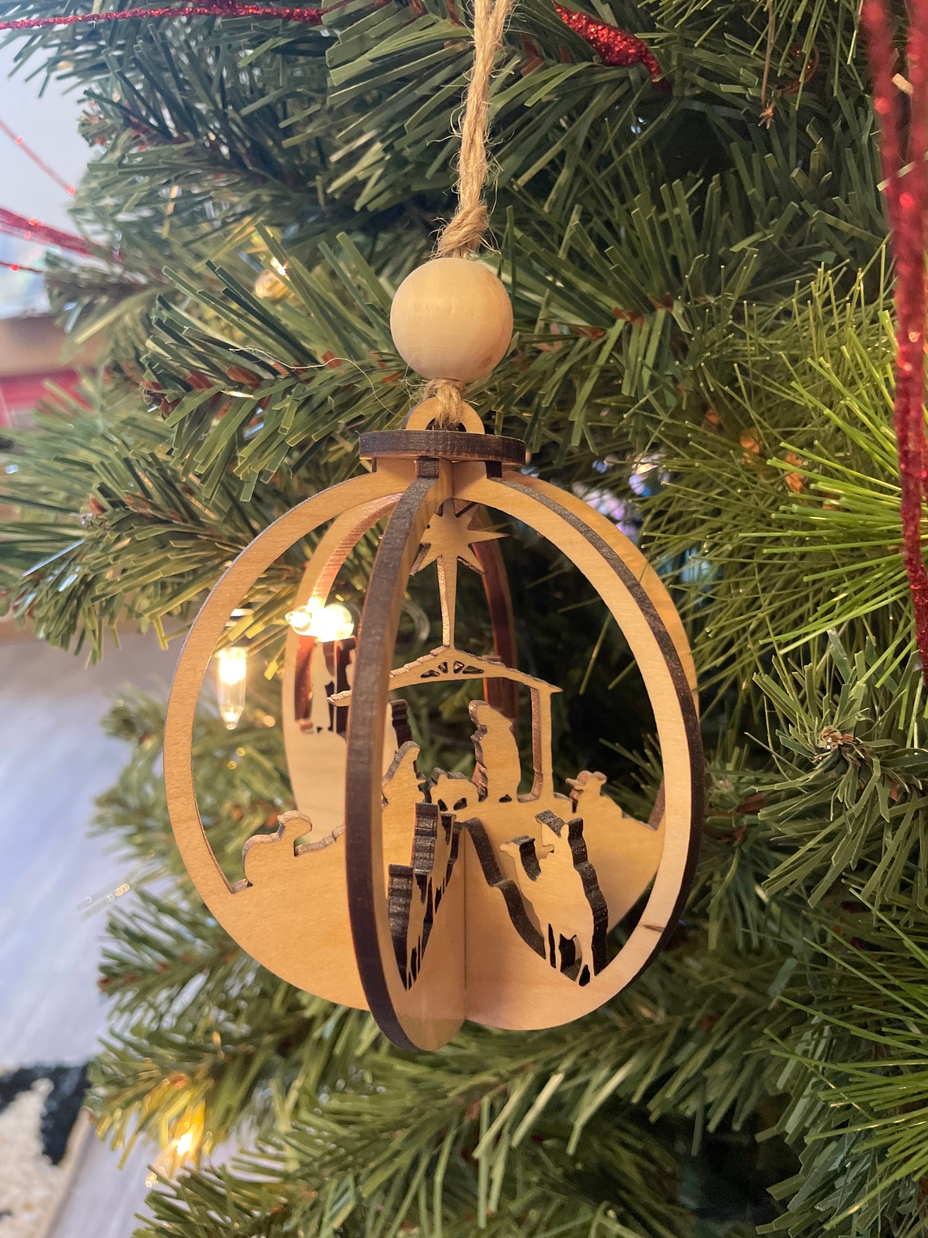 3D Spherical Nativity Ornament
