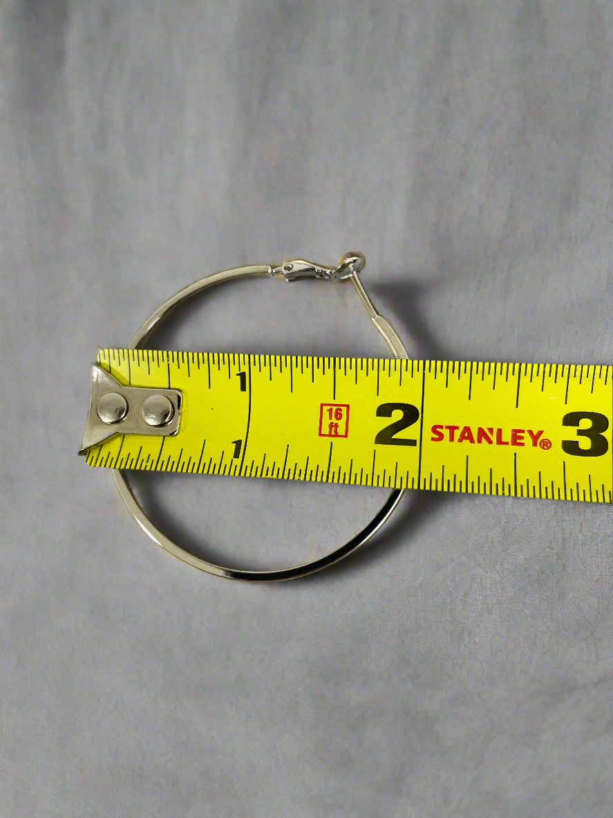 S925 Wide-Face Hoop Earrings