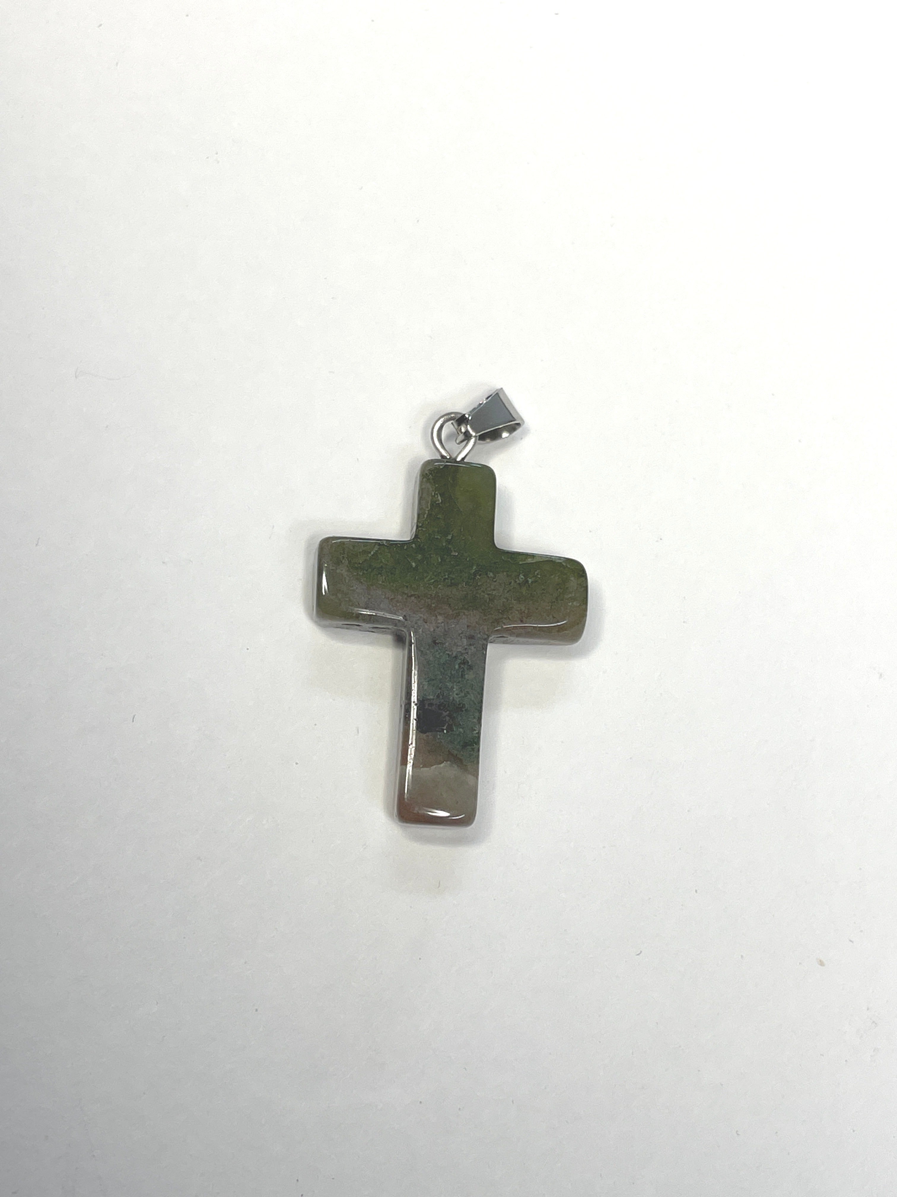 Natural Stone Cross Pendent Necklaces