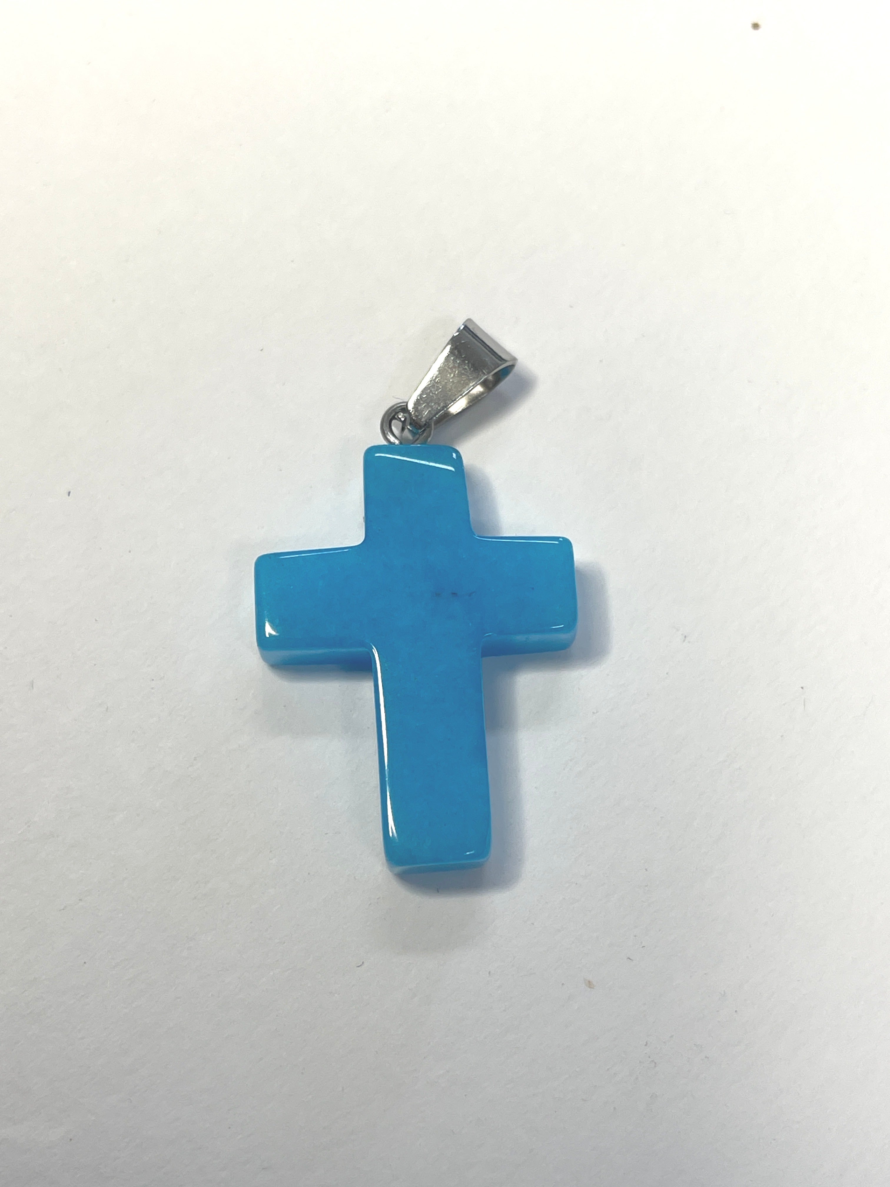 Natural Stone Cross Pendent Necklaces